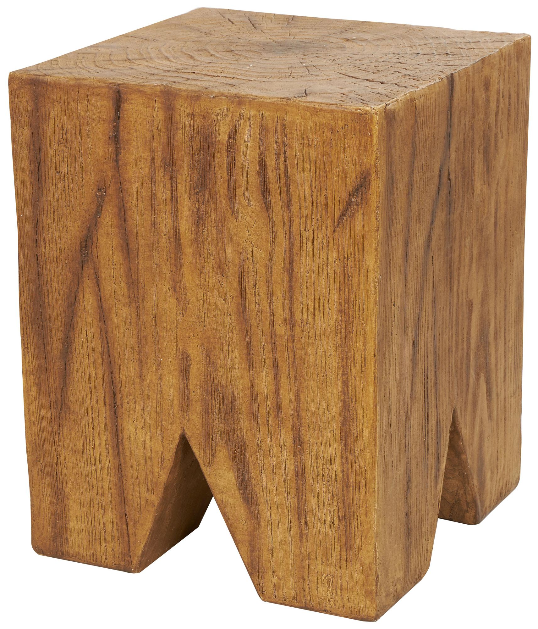 Image 5 Brown Magnesium Oxide Rustic Outdoor Accent Table, 14" x 14" x 18" more views