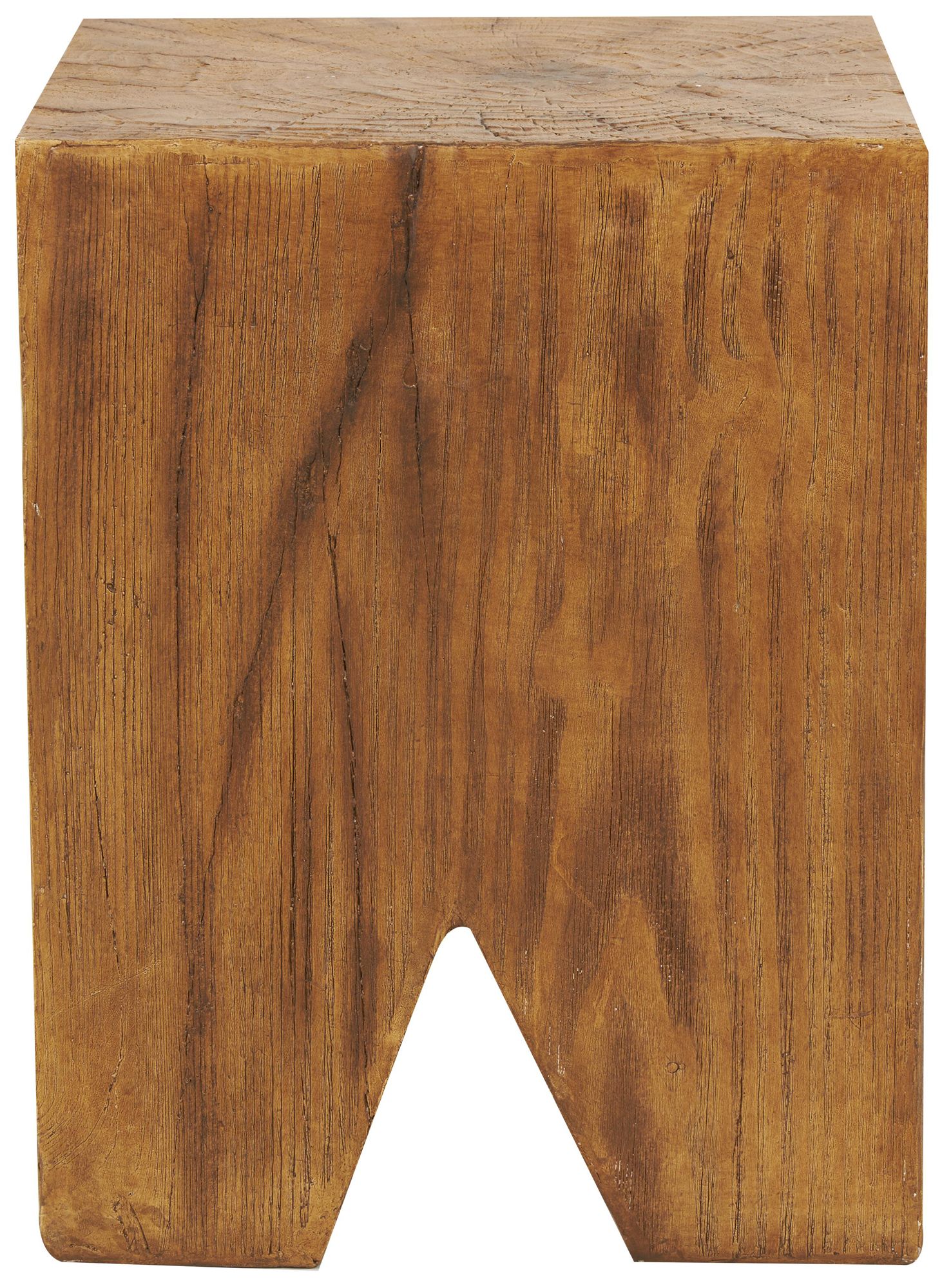 Image 6 Brown Magnesium Oxide Rustic Outdoor Accent Table, 14" x 14" x 18" more views