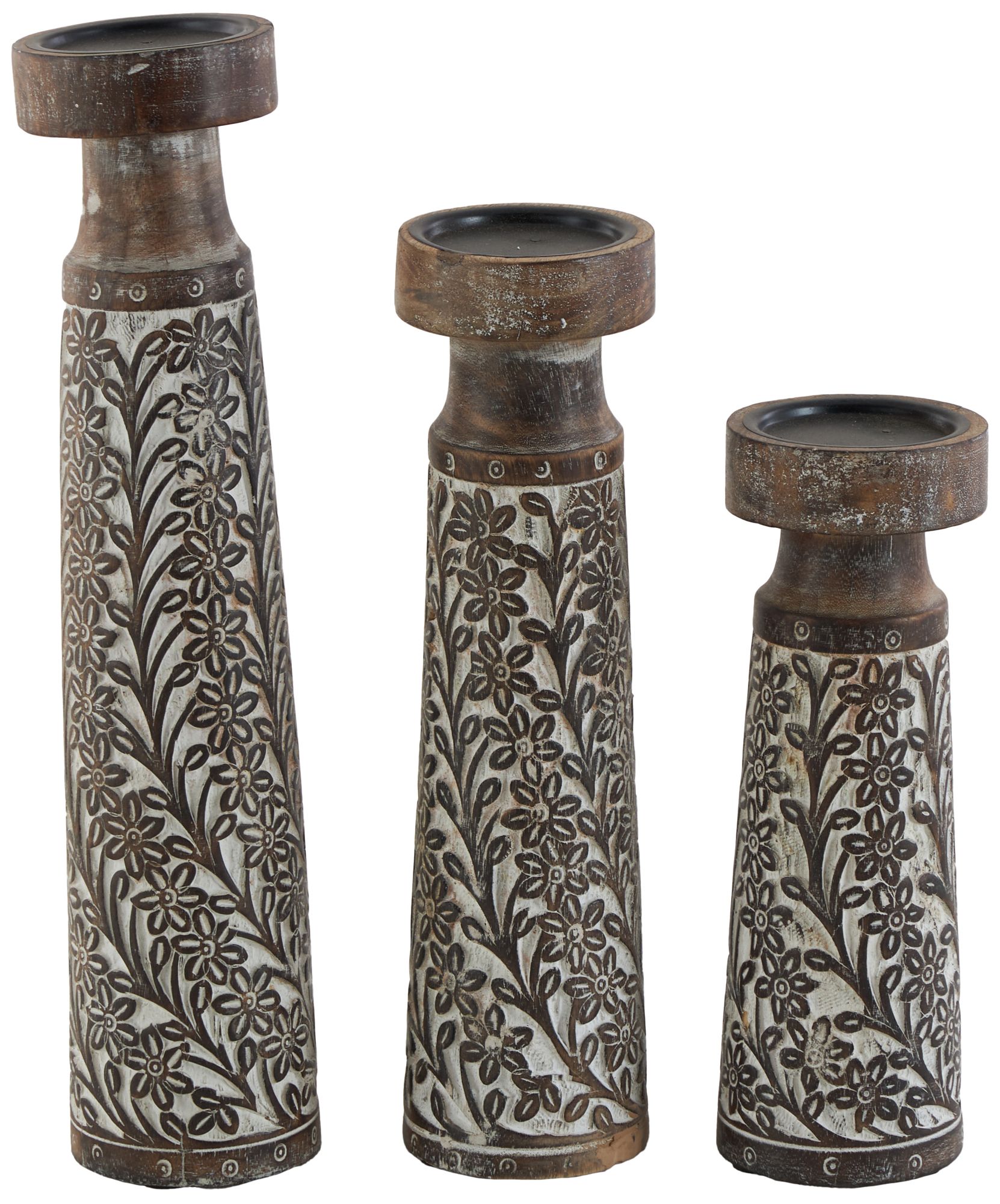 Image 5 Brown Mango Wood Coastal Candle Holder, more views