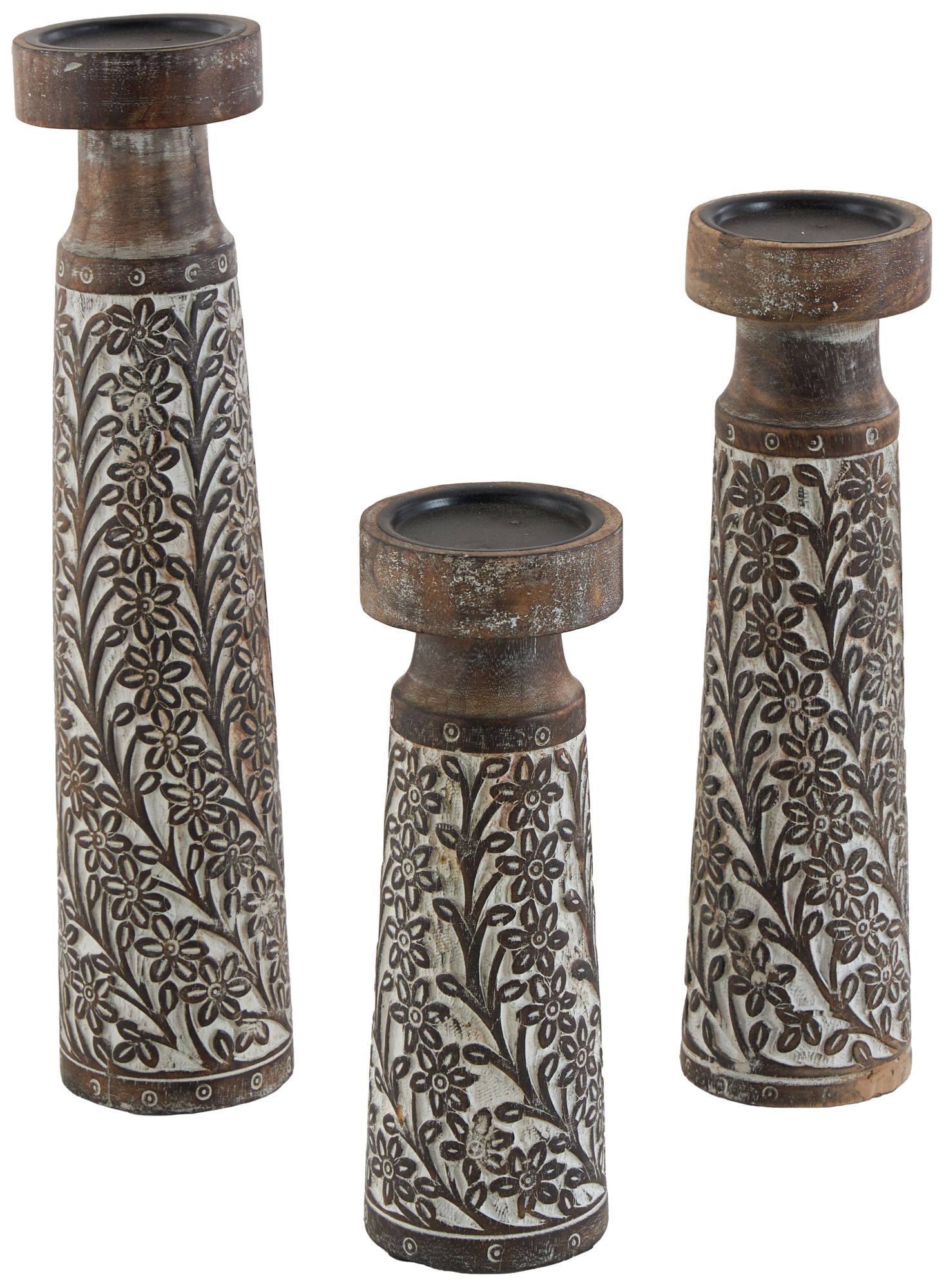 Image 6 Brown Mango Wood Coastal Candle Holder, more views