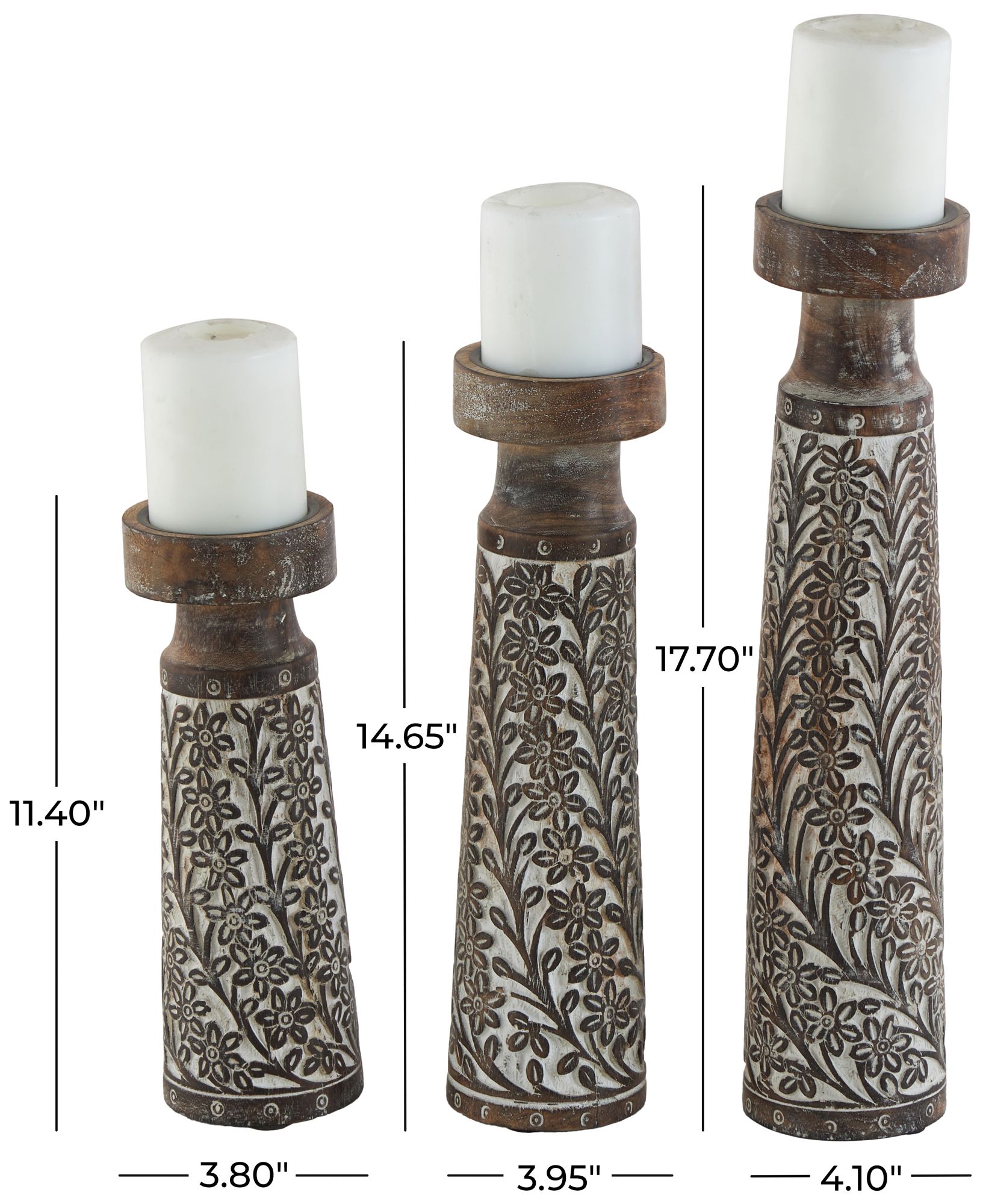 Image 7 Brown Mango Wood Coastal Candle Holder, more views