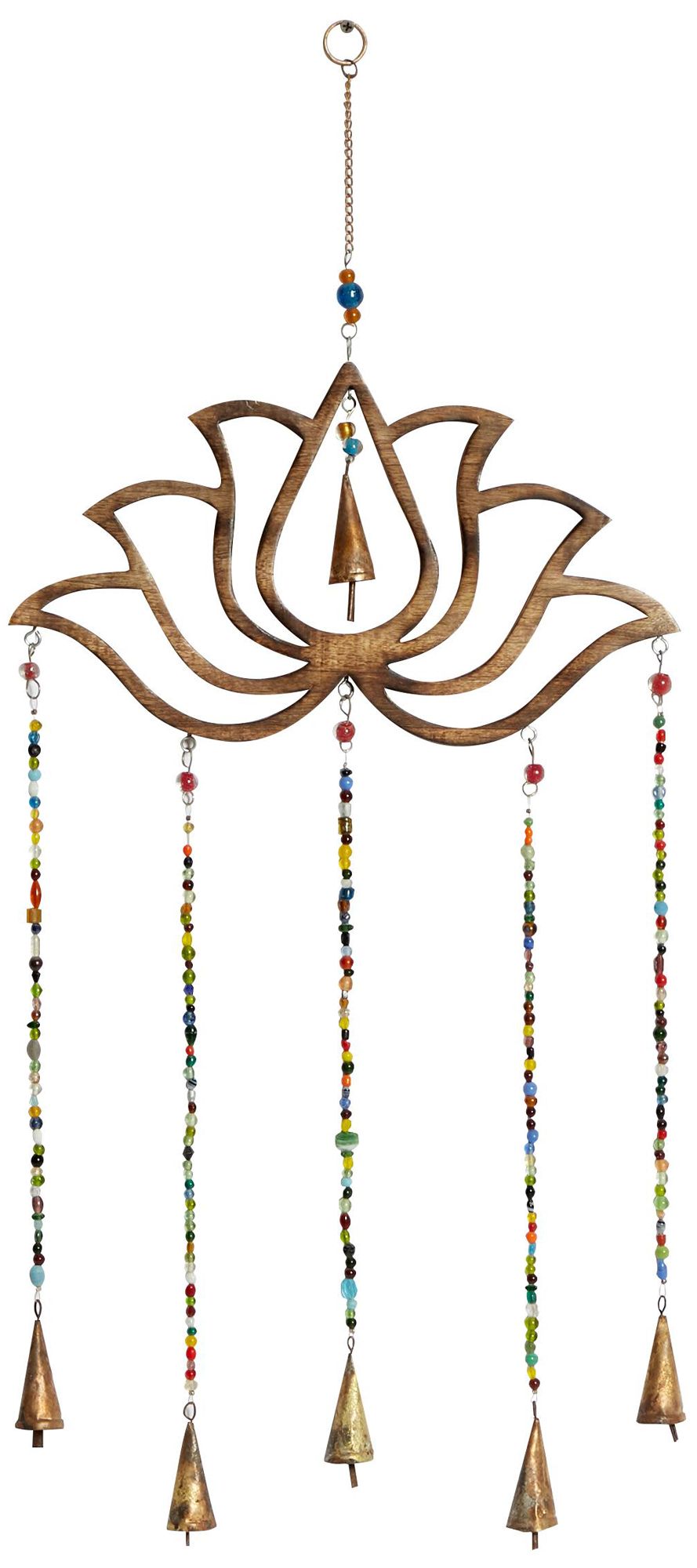 Image 2 Brown Mango Wood Eclectic Windchime, 15" x 1" x 32"