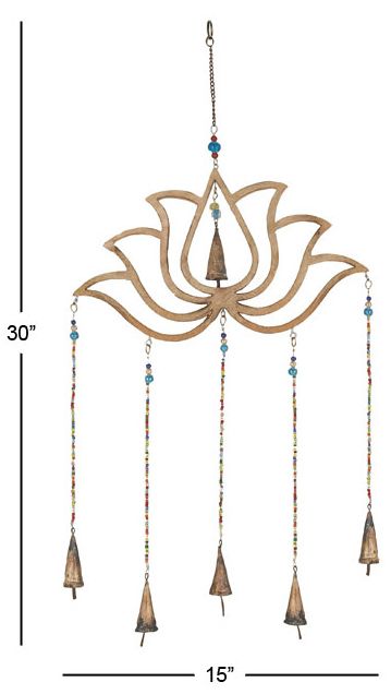 Image 7 Brown Mango Wood Eclectic Windchime, 15" x 1" x 32" more views