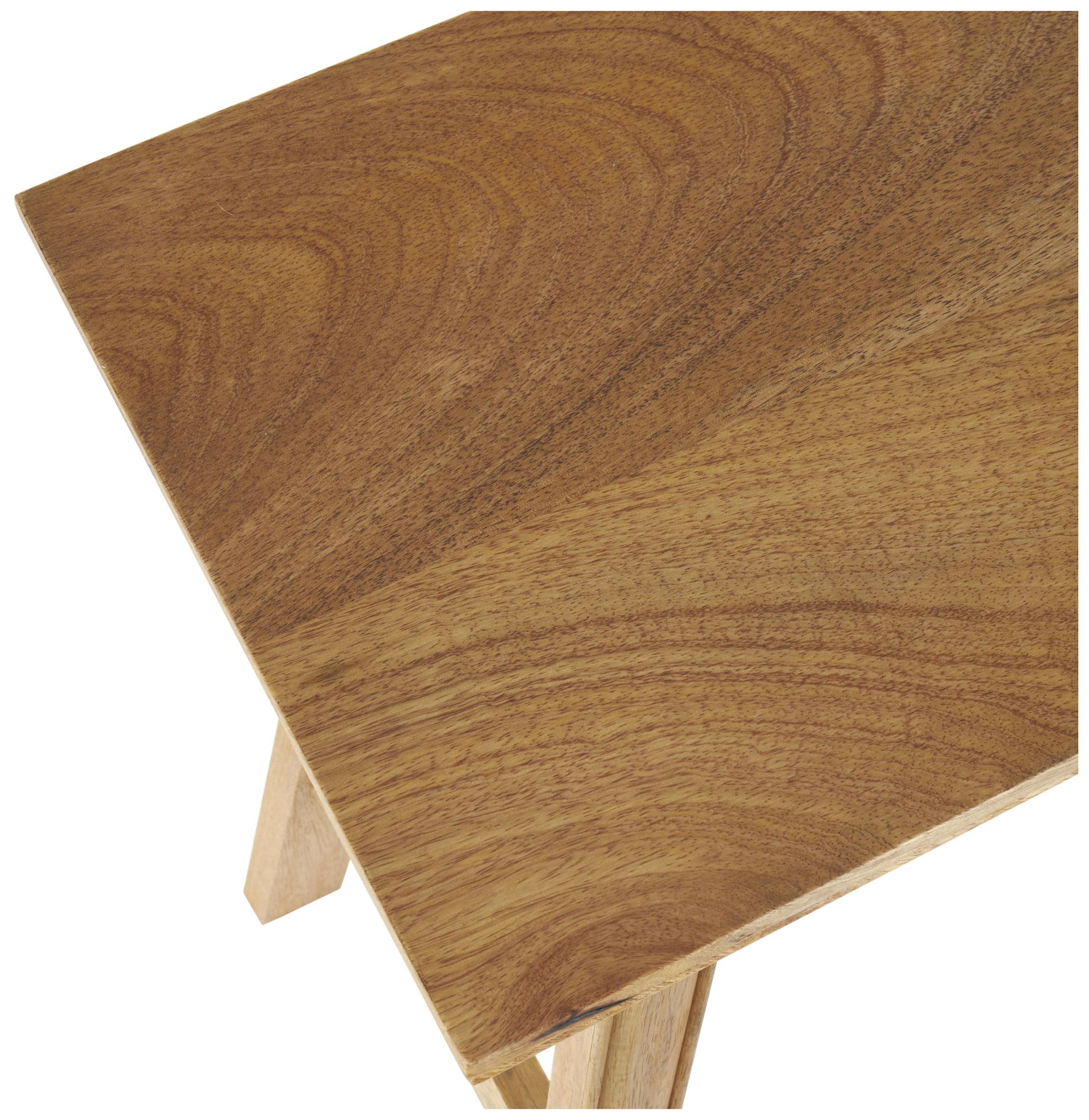 Image 2 Brown Mango Wood Farmhouse Bench, 42" x 13" x 26" more views