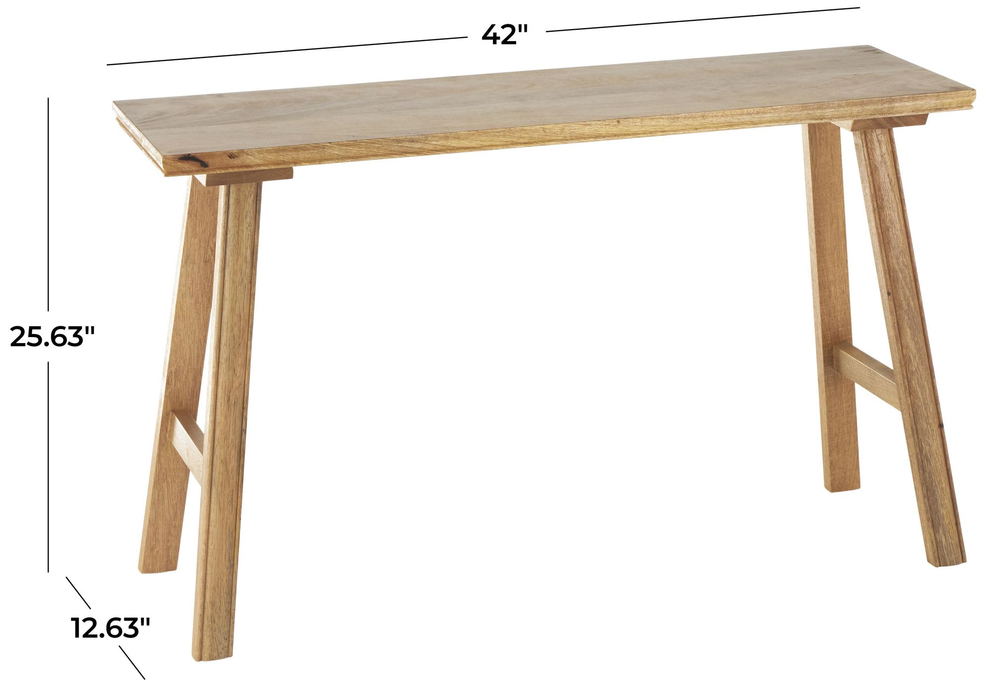 Image 7 Brown Mango Wood Farmhouse Bench, 42" x 13" x 26" more views