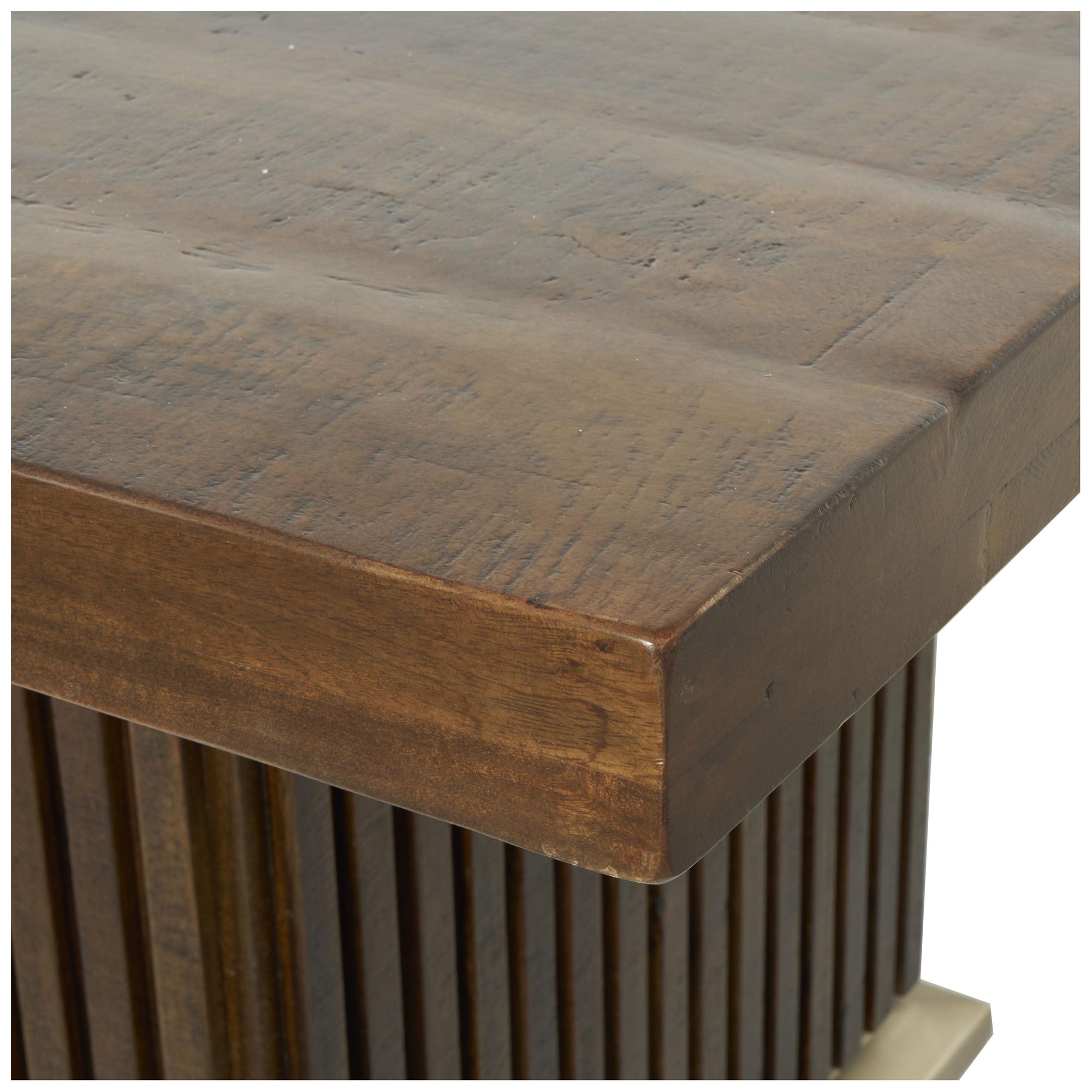 Image 3 Brown Mango Wood Modern Dining Table, 84" x 42" x 30" more views