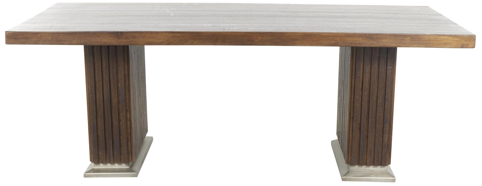 Image 6 Brown Mango Wood Modern Dining Table, 84" x 42" x 30" more views