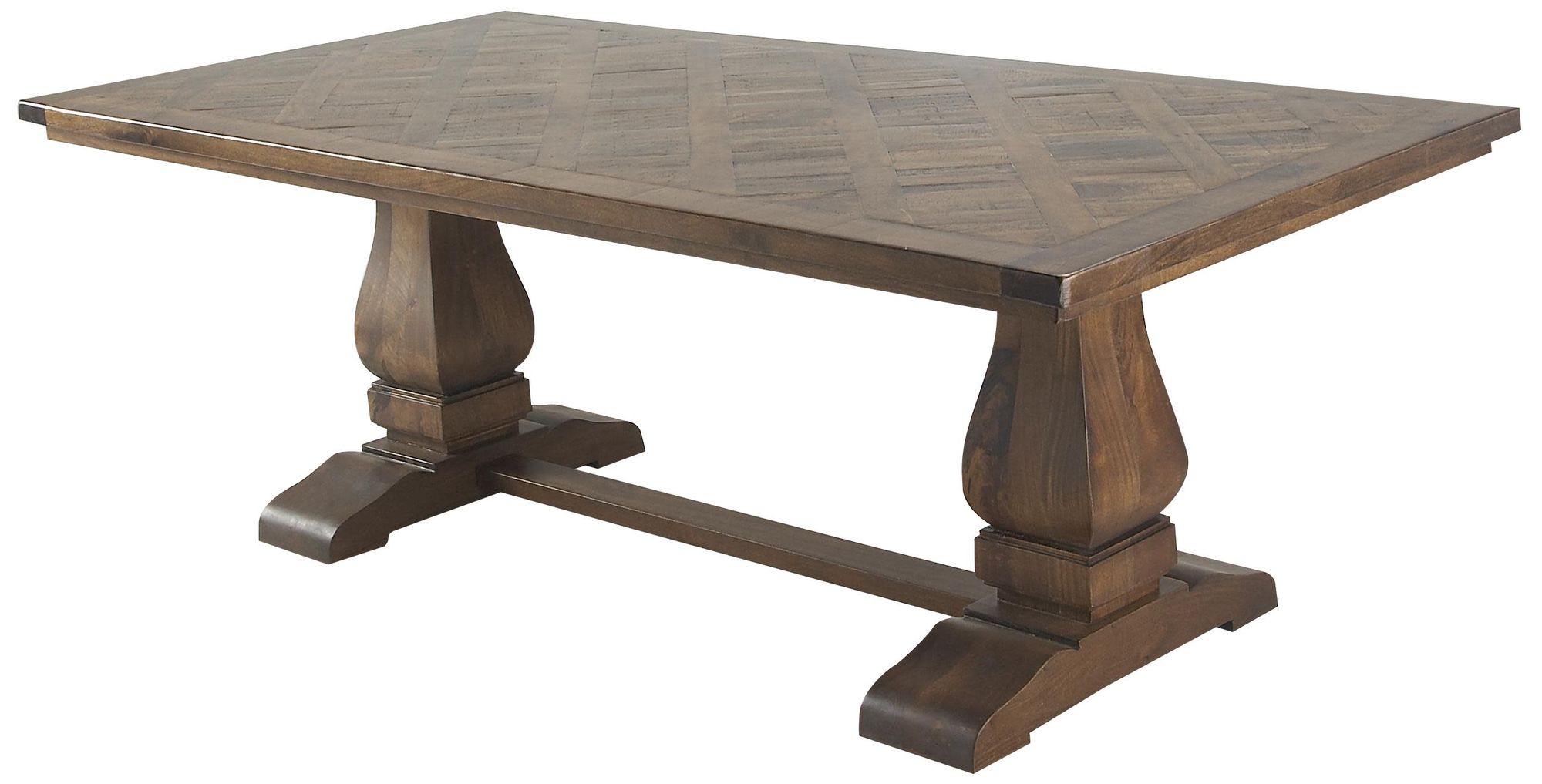 Image 5 Brown Mango Wood Rustic Dining Table, 84" x 42" x 30" more views
