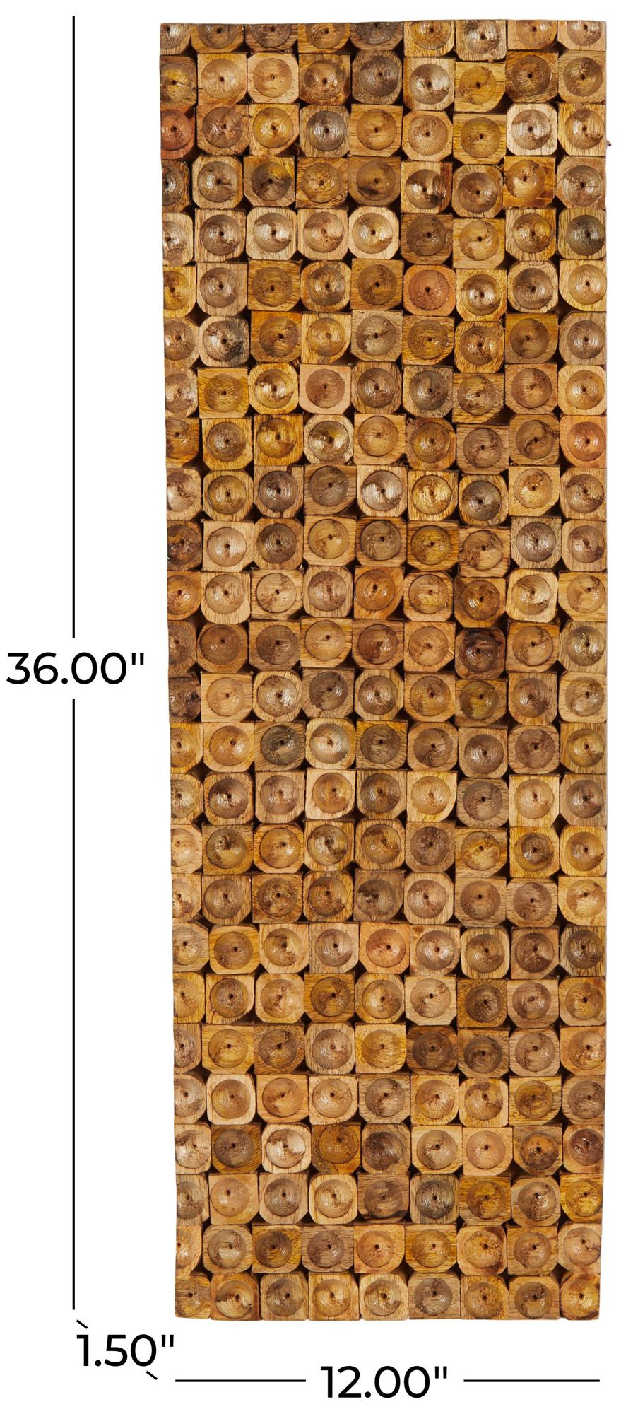 Image 7 Brown Mango Wood Rustic Wall Decor, 12" x 2" x 36" more views