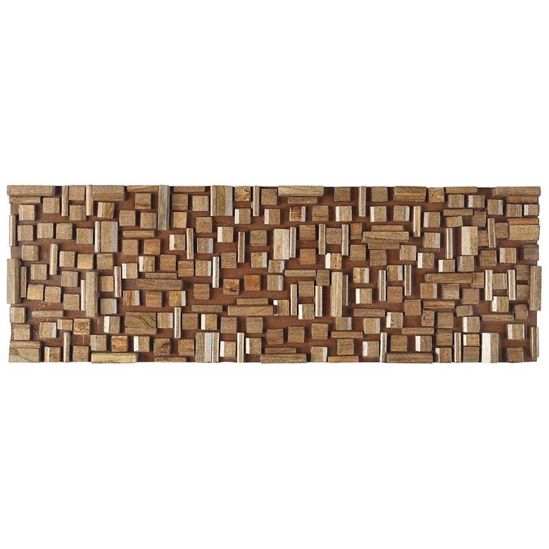 Image 1 Brown Mango Wood Rustic Wall Decor, 36" x 2" x 12"