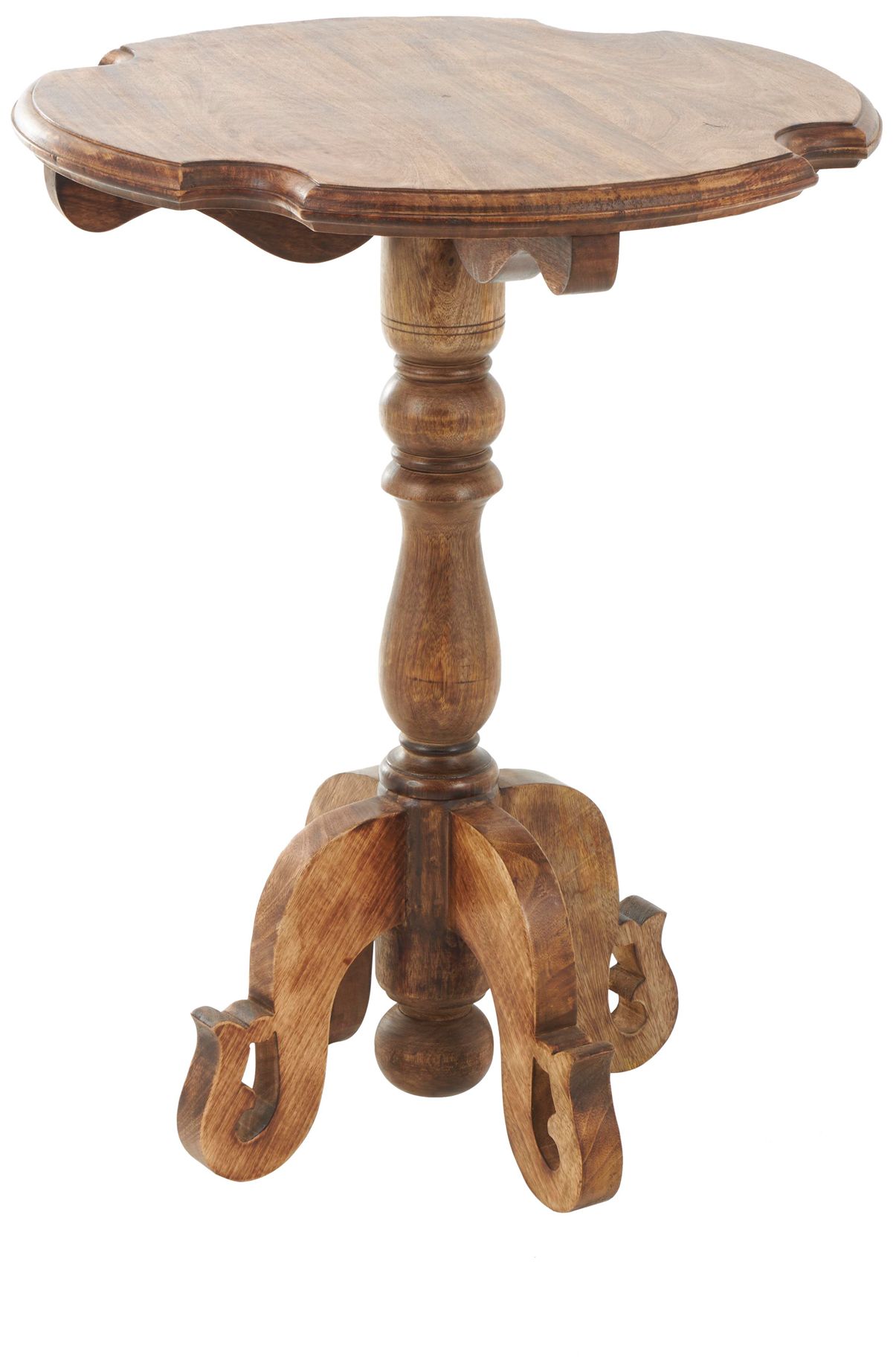 Image 6 Brown Mango Wood Traditional Accent Table, 24" x 24" x 31" more views