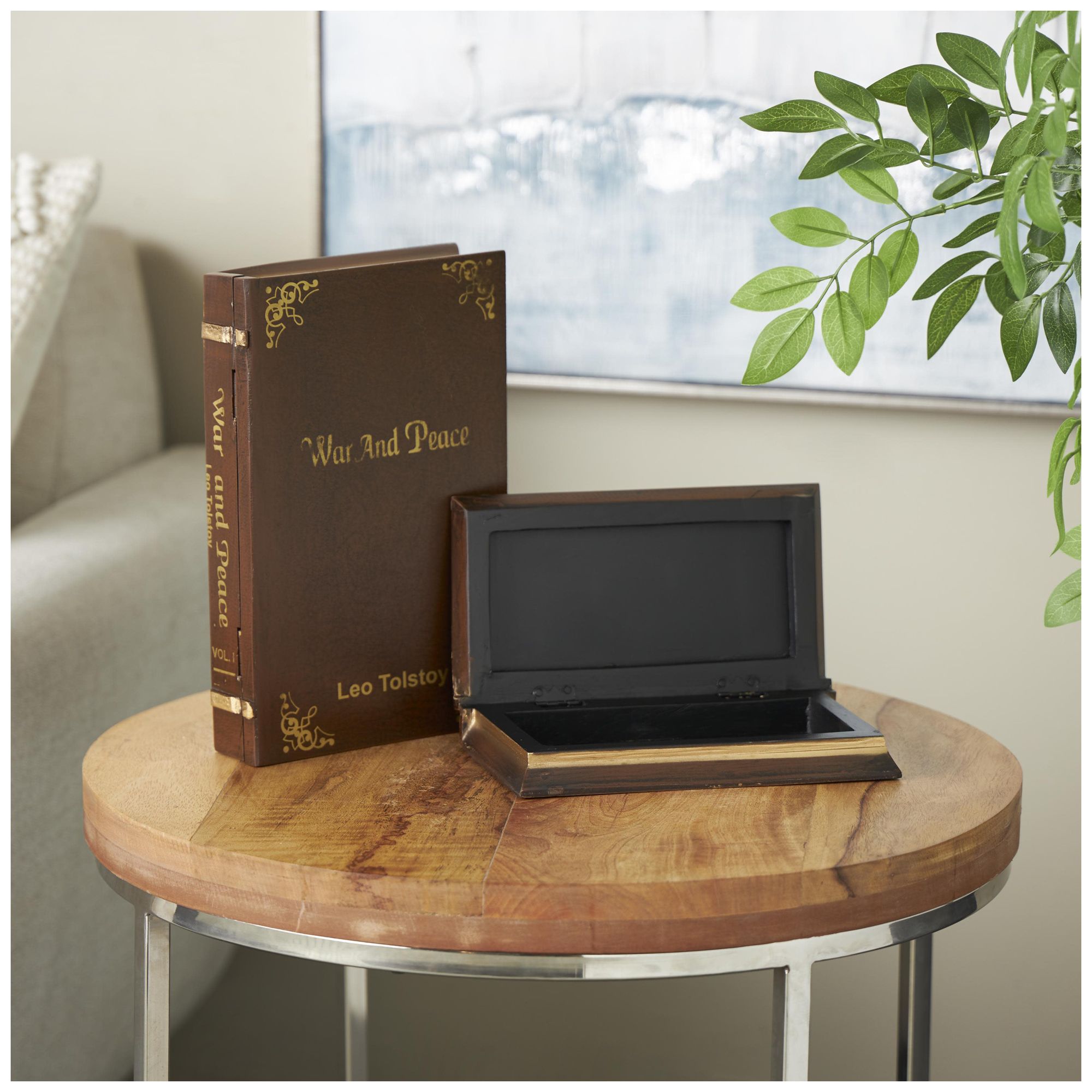 Image 4 Brown Mango Wood Traditional Box, S/2 11", 9"W more views