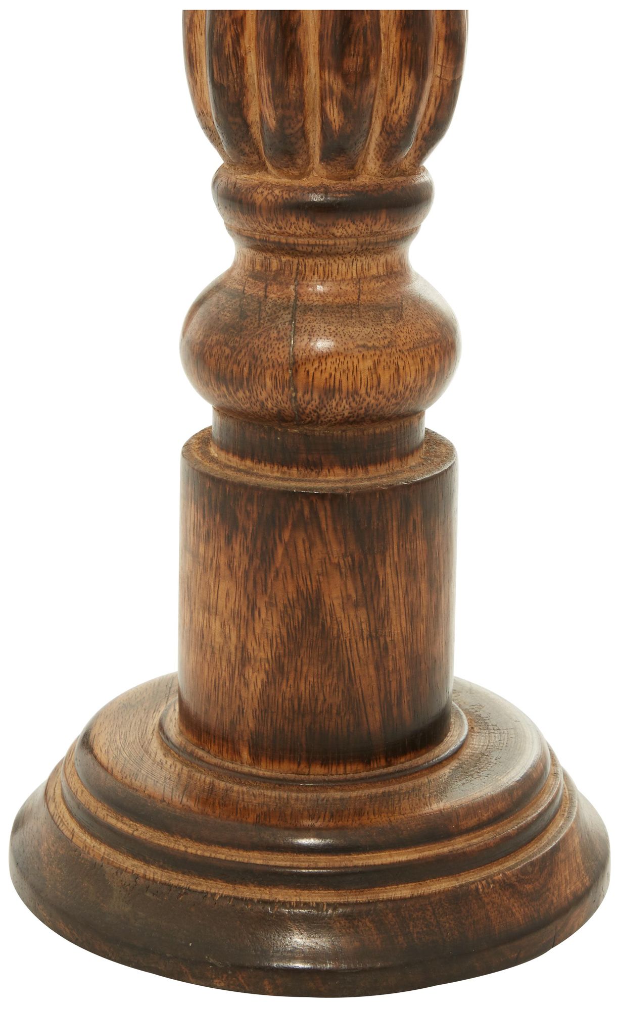 Image 4 Brown Mango Wood Traditional Candle Hold more views