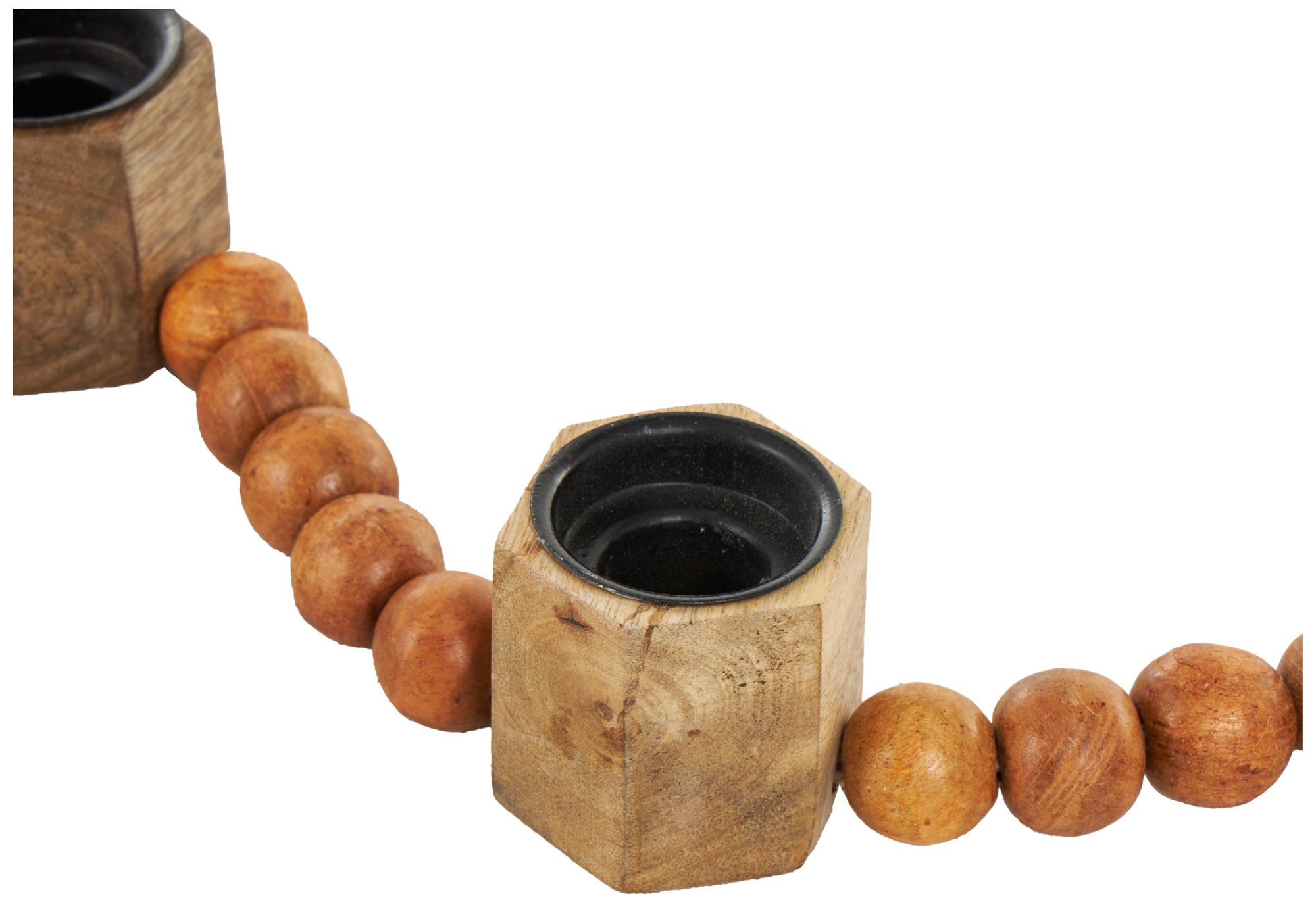 Image 3 Brown Mango Wood Traditional Candle Hold more views