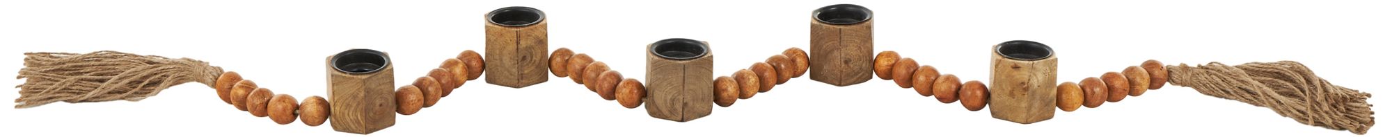 Image 5 Brown Mango Wood Traditional Candle Hold more views