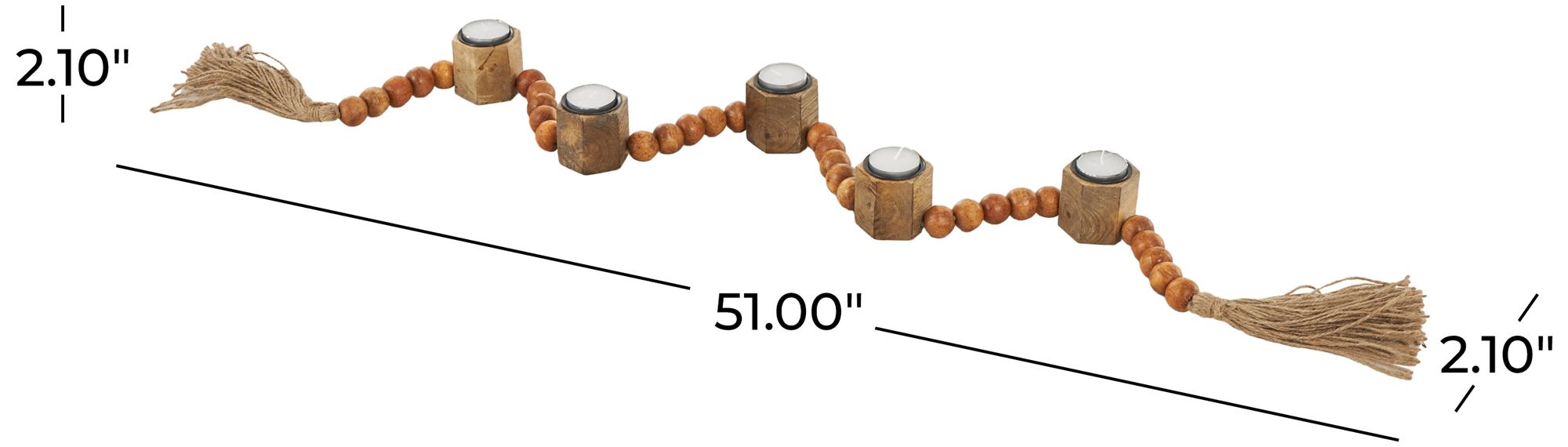 Image 7 Brown Mango Wood Traditional Candle Hold more views