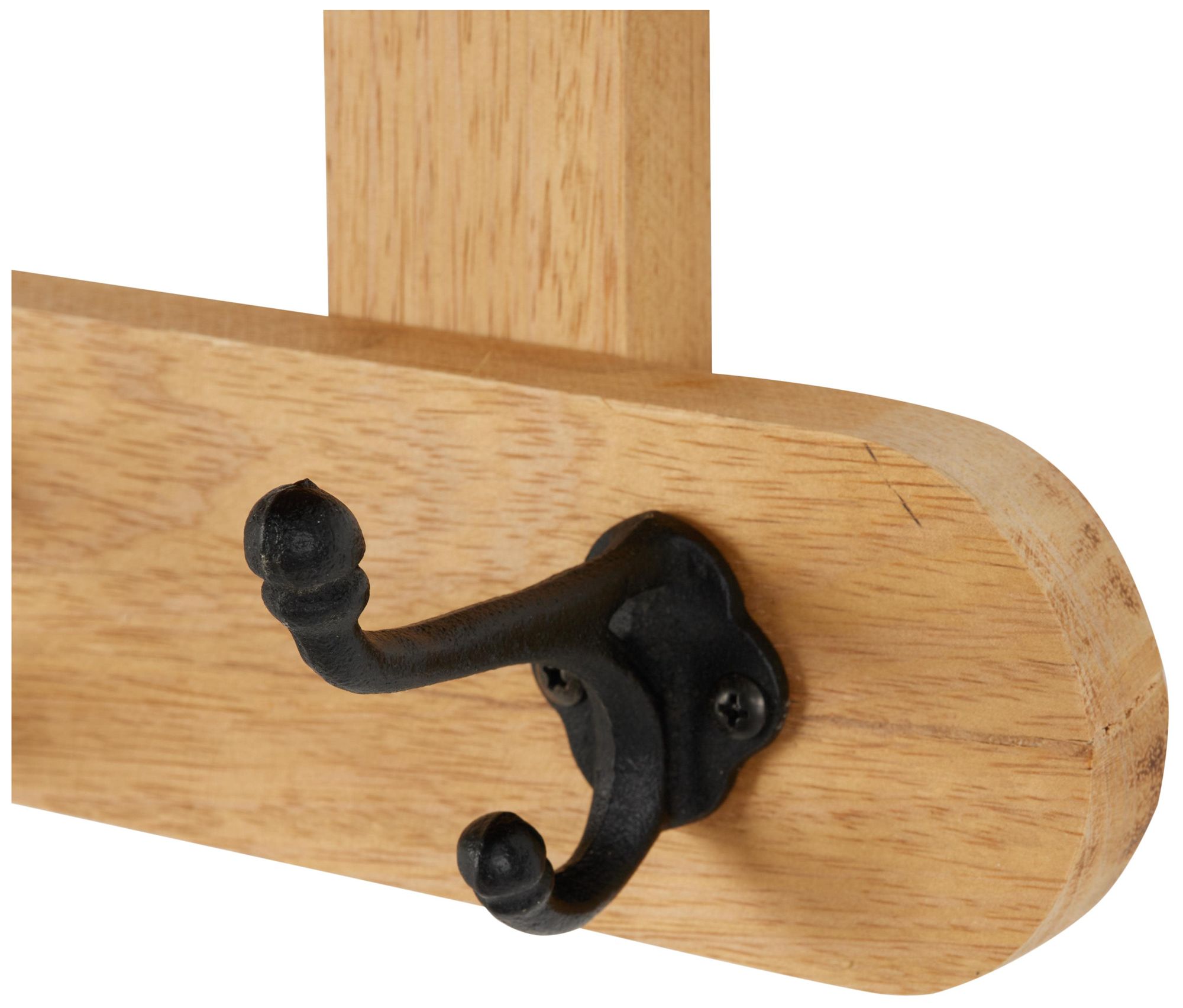 Image 3 Brown Mango Wood Traditional Wall Hook, 26" x 6" x 8" more views