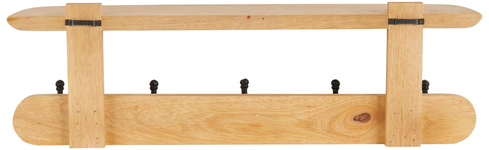 Image 5 Brown Mango Wood Traditional Wall Hook, 26" x 6" x 8" more views