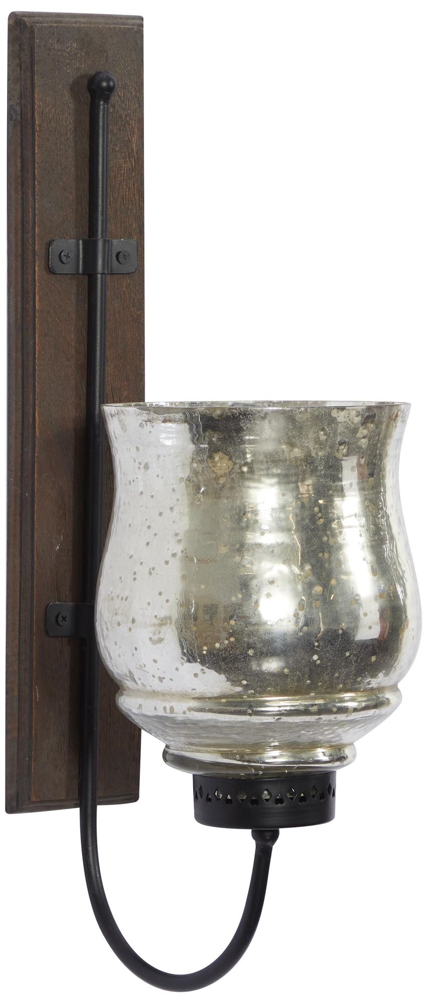 Image 6 Brown Mango Wood Traditional Wall Sconce, 9" x 4" x 21" more views