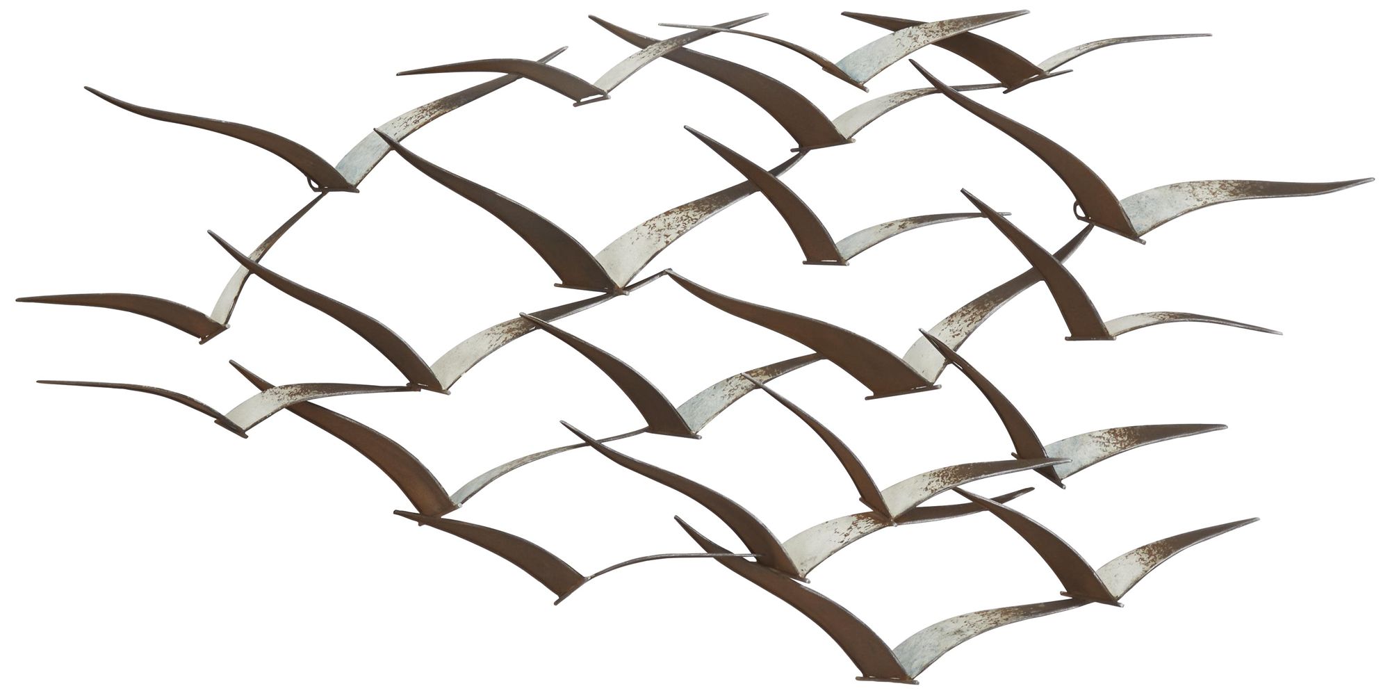 Image 2 Brown Metal Coastal Wall Decor, 45" x 3" x 24"