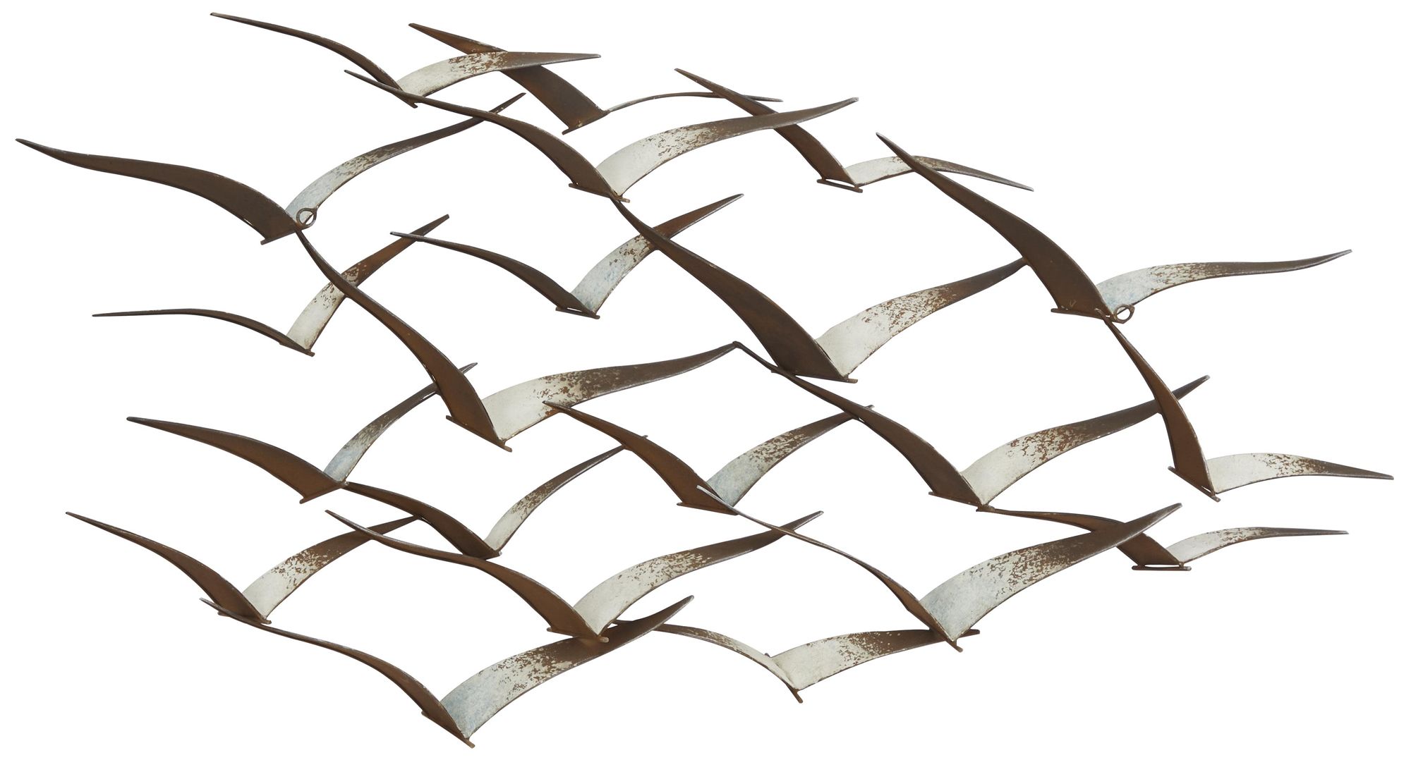 Image 4 Brown Metal Coastal Wall Decor, 45" x 3" x 24" more views