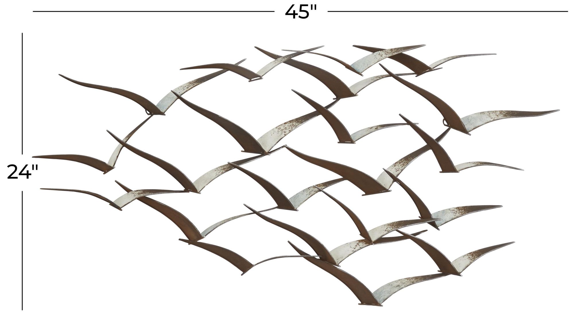 Image 6 Brown Metal Coastal Wall Decor, 45" x 3" x 24" more views