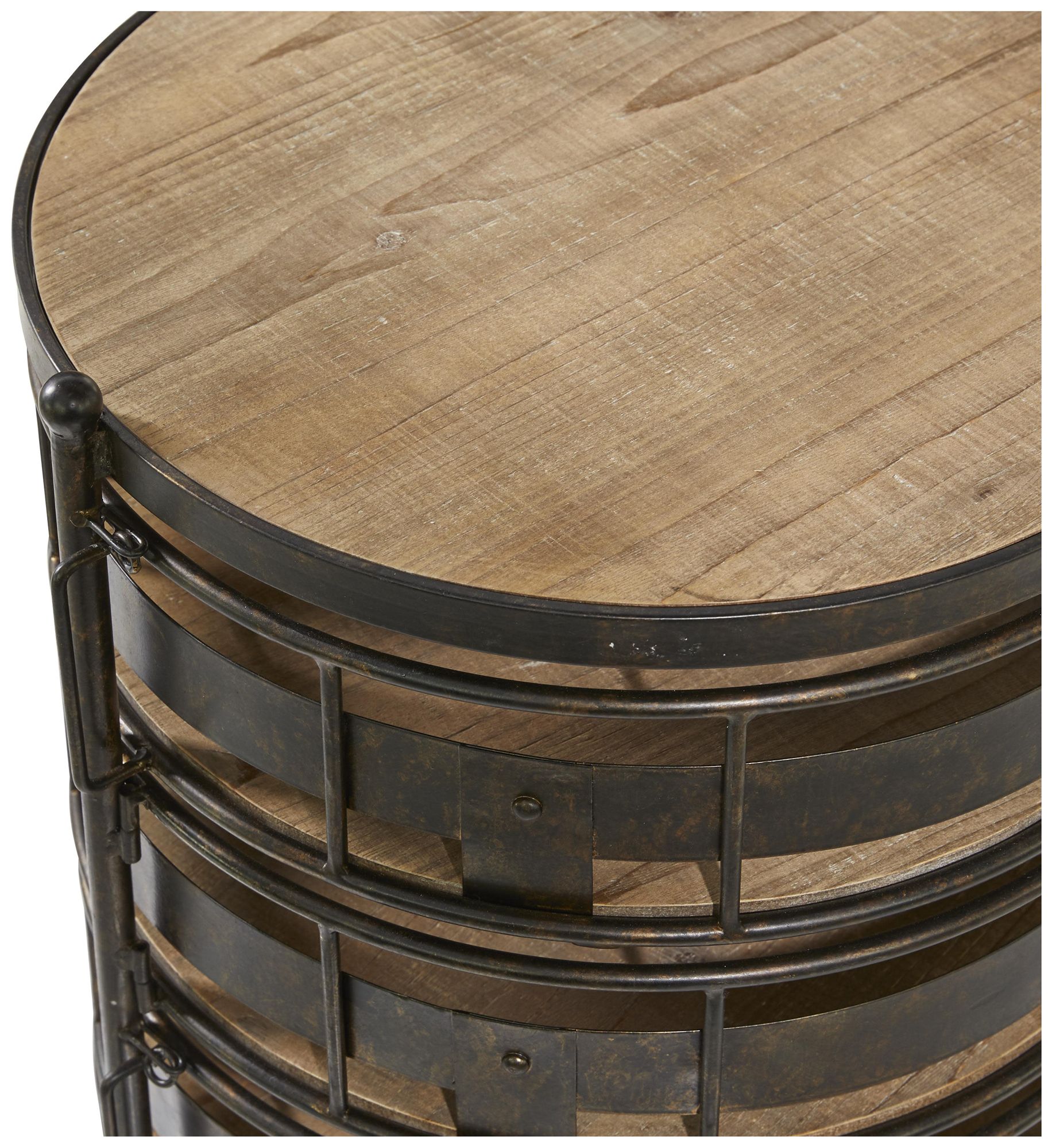 Image 3 Brown Metal Farmhouse Bar Cart, 17" x 17" x 28" more views