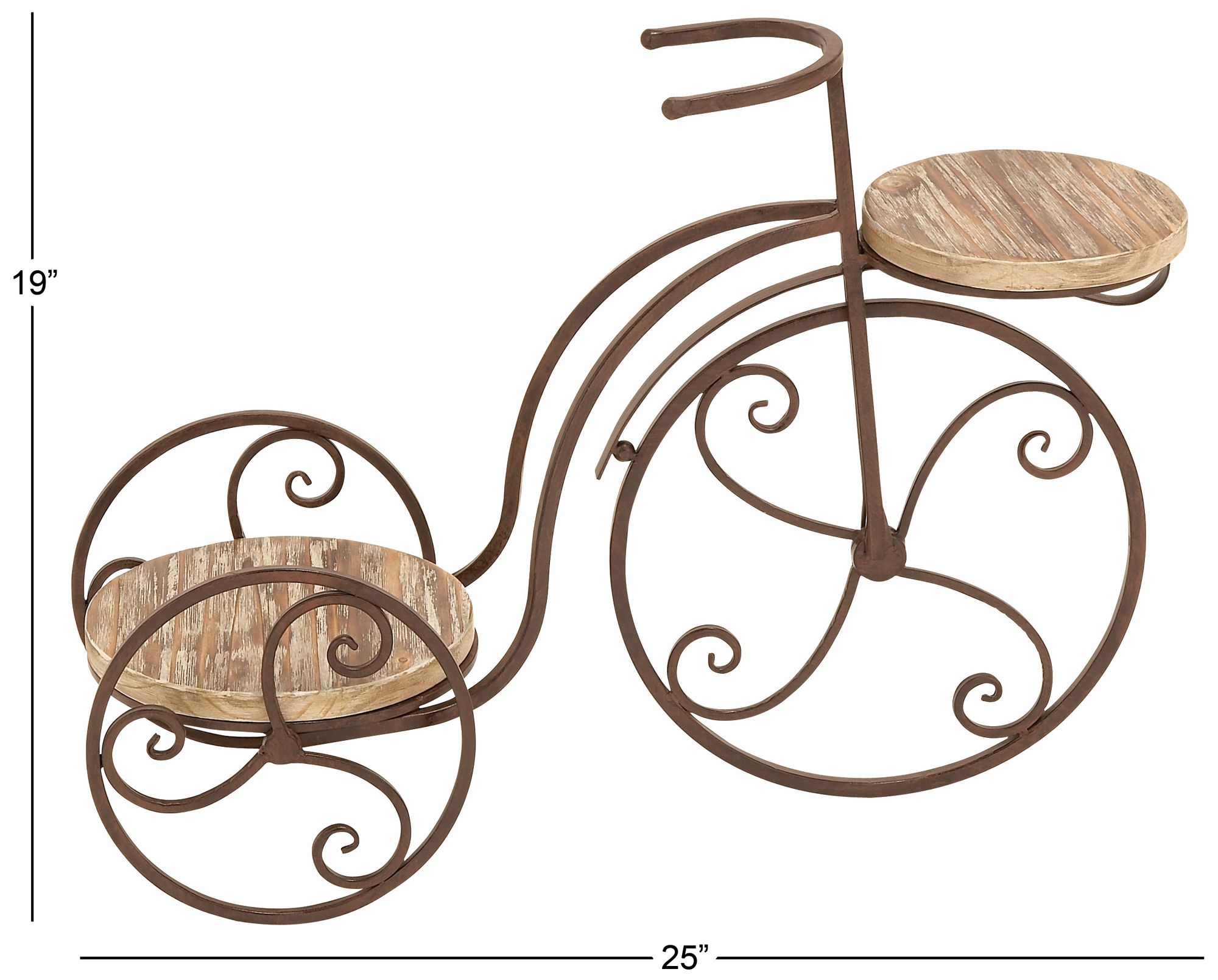 Image 7 Brown Metal Farmhouse Plantstand, 25" x 10" x 19" more views