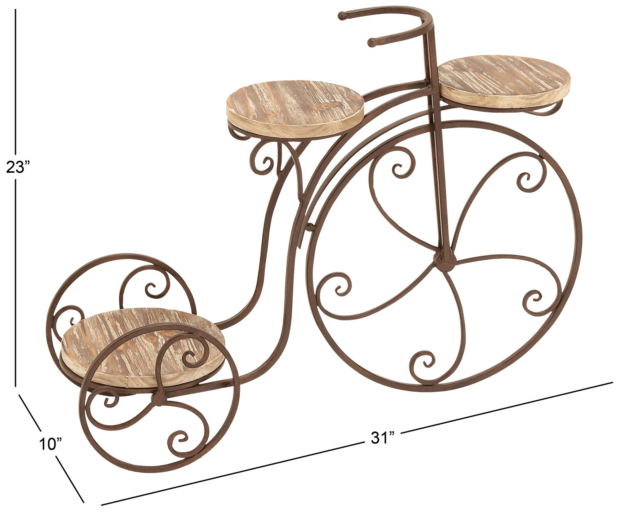 Image 7 Brown Metal Farmhouse Plantstand, 31" x 10" x 23" more views