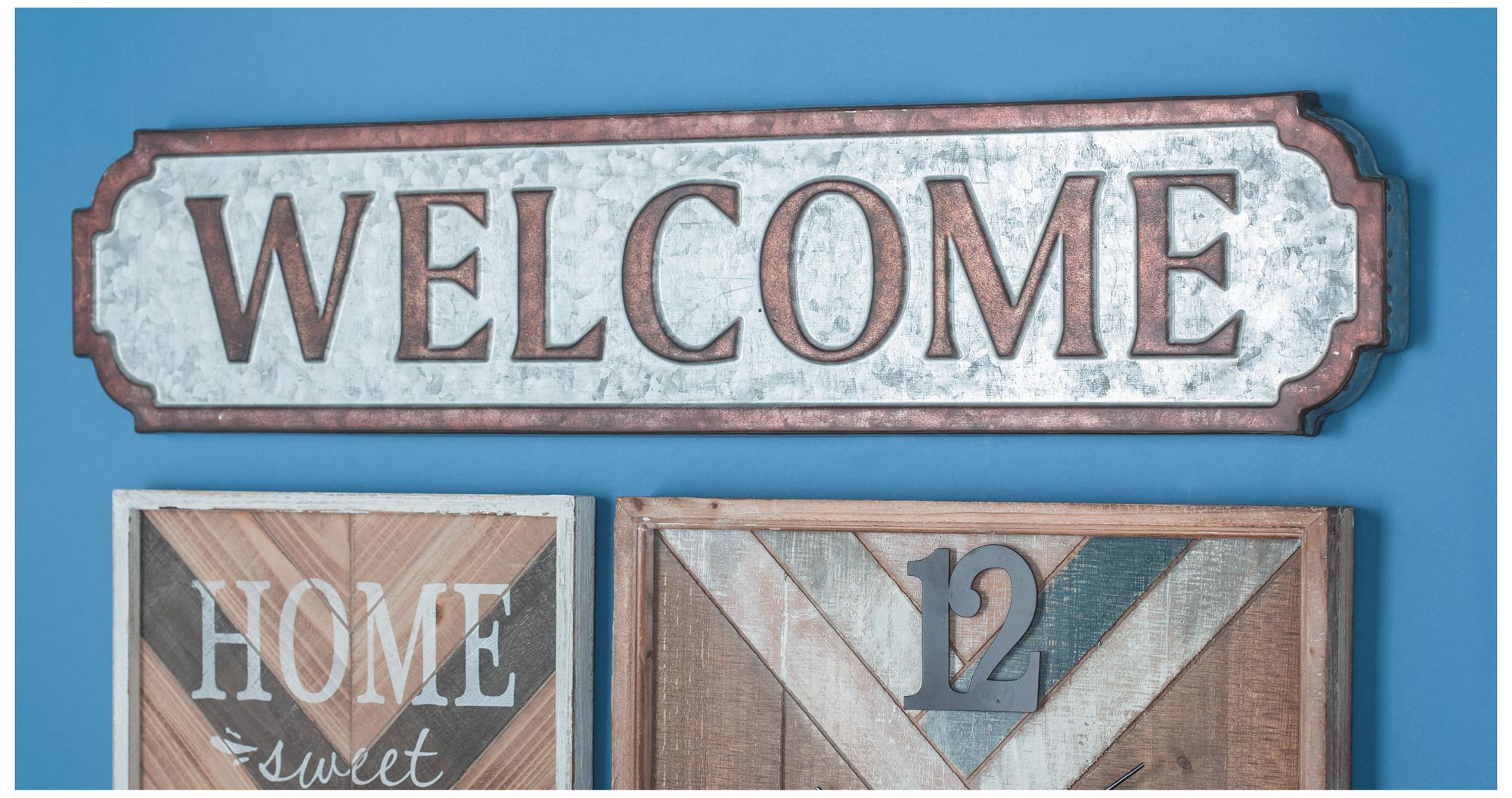 Image 3 Brown Metal Farmhouse Wall Decor, 37" x 1" x 7" more views