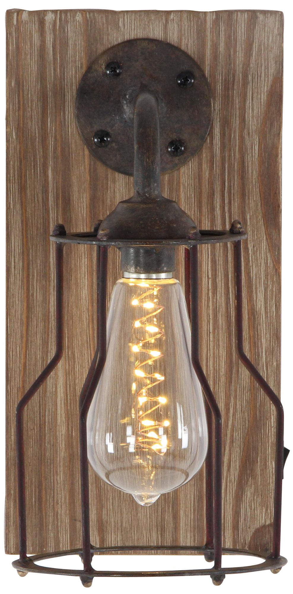 Brown Metal Geometric Battery Operated  Accent Lamp, 6" x 8" x 11