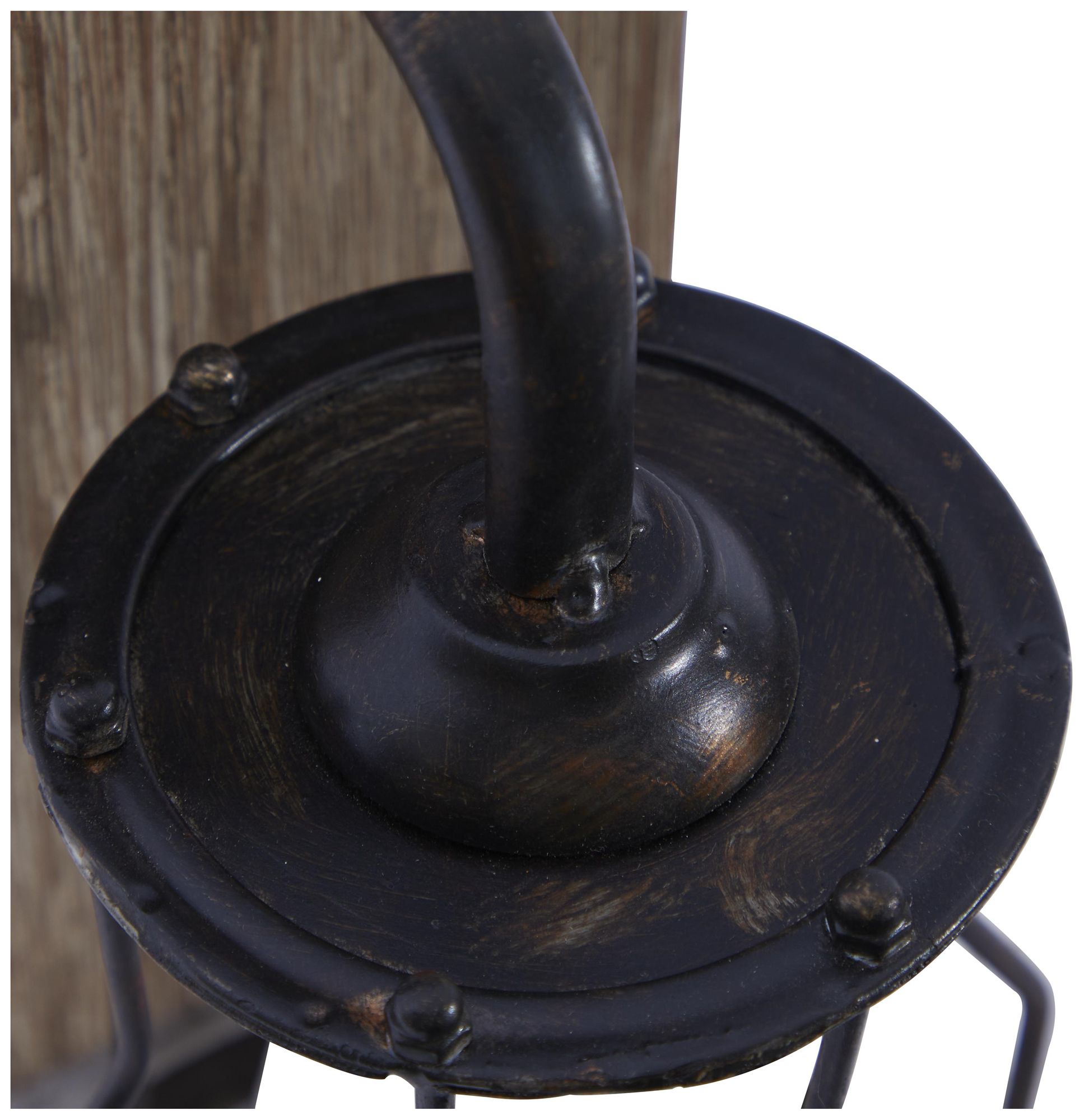 Image 4 Brown Metal Geometric Battery Operated  Accent Lamp, 6" x 8" x 11 more views