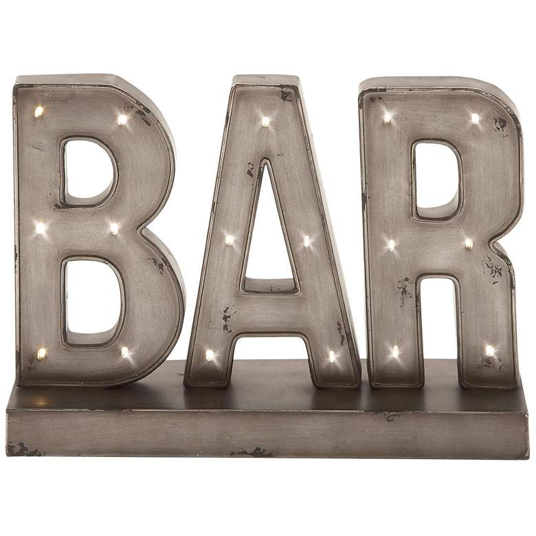 Image 1 Brown Metal Industrial Decorative Sign, 16" x 5" x 12"