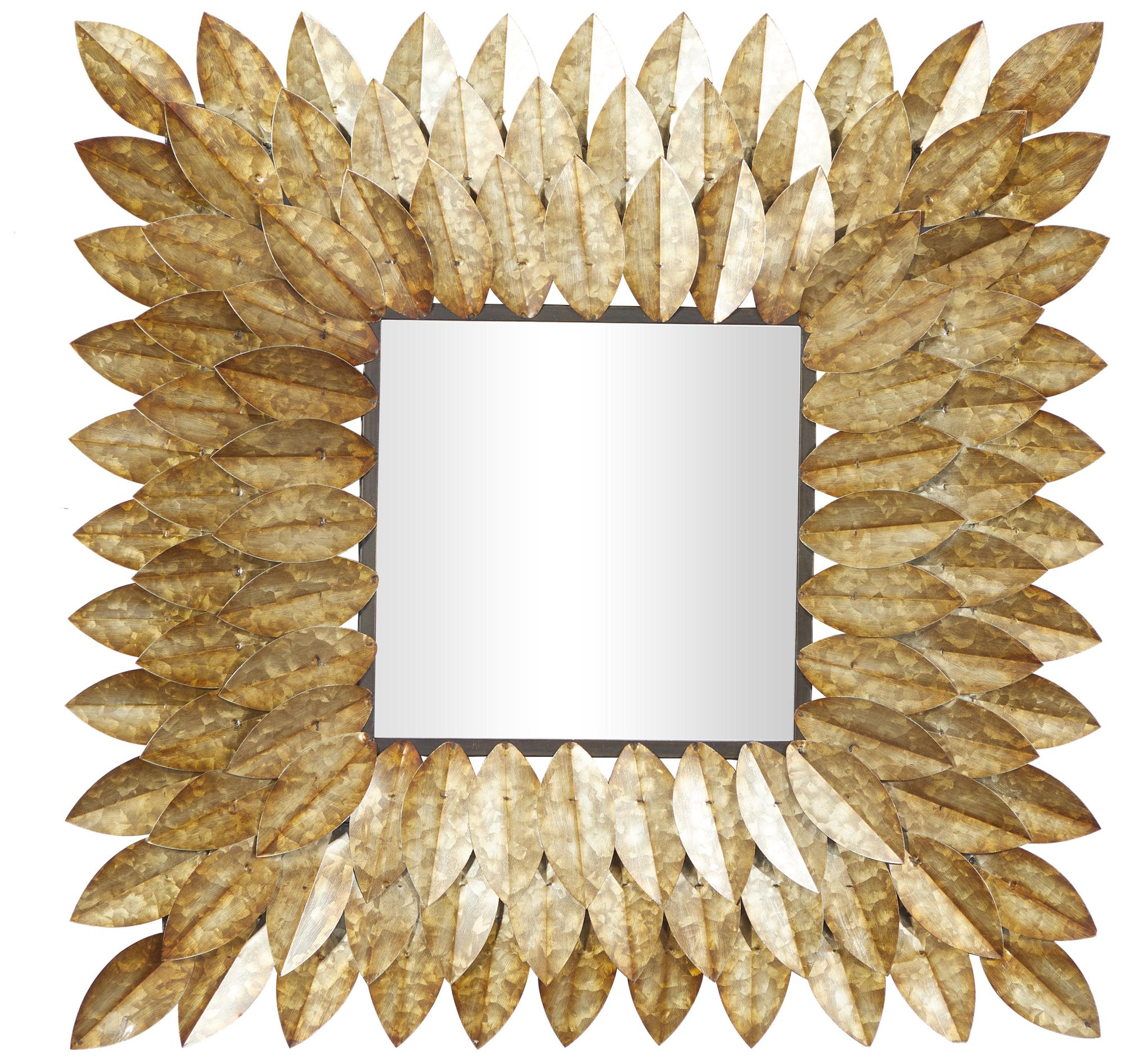 Image 2 Brown Metal Rustic Wall Mirror, 30" x 1" x 30"