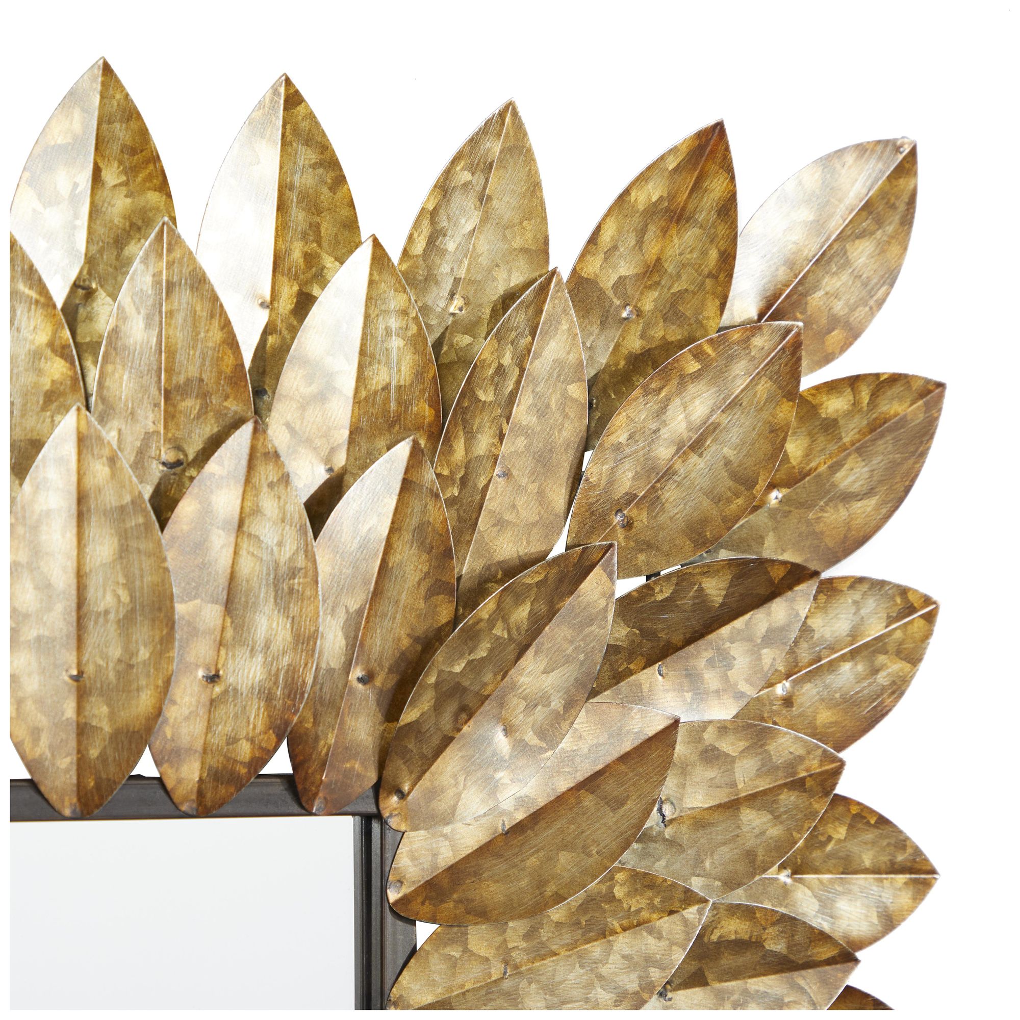Image 3 Brown Metal Rustic Wall Mirror, 30" x 1" x 30" more views