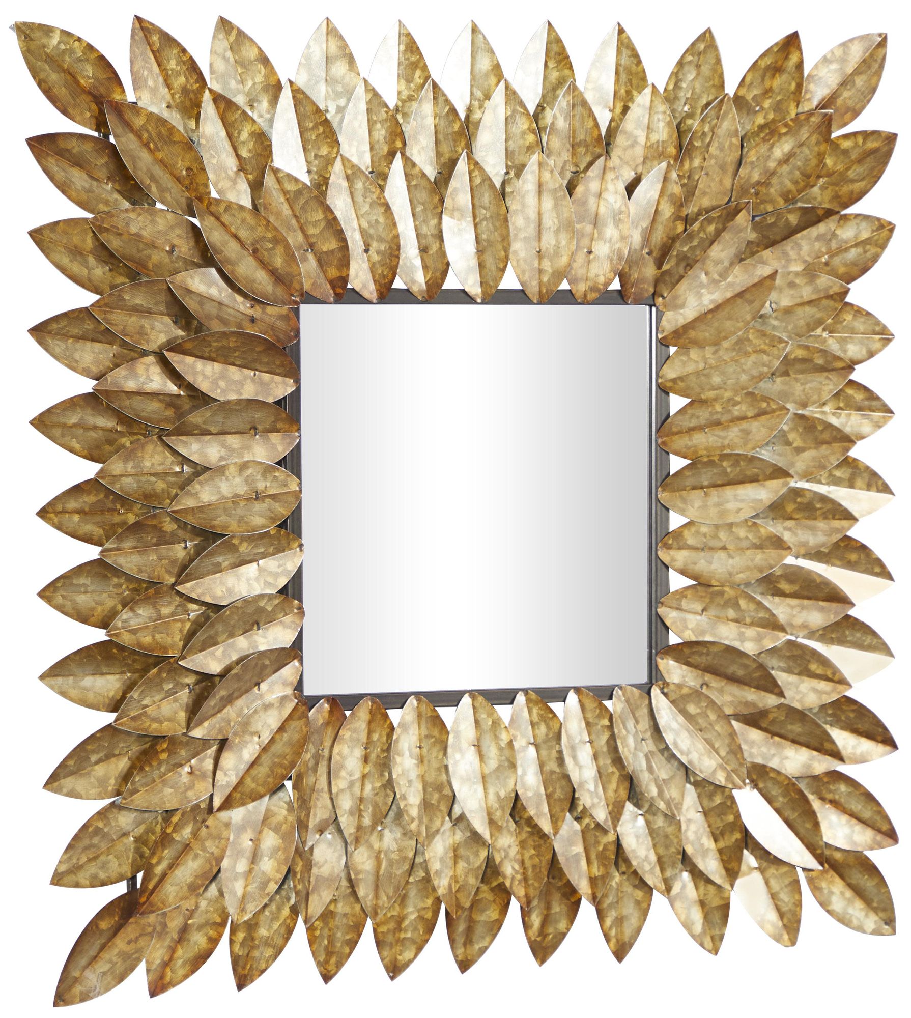 Image 5 Brown Metal Rustic Wall Mirror, 30" x 1" x 30" more views