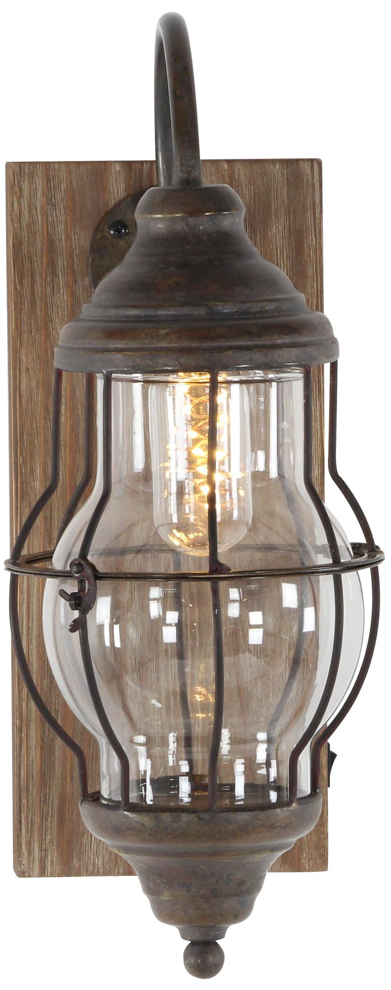 Image 2 Brown Metal Scroll Battery Operated Accent Lamp, 5" x 11" x 17&qu