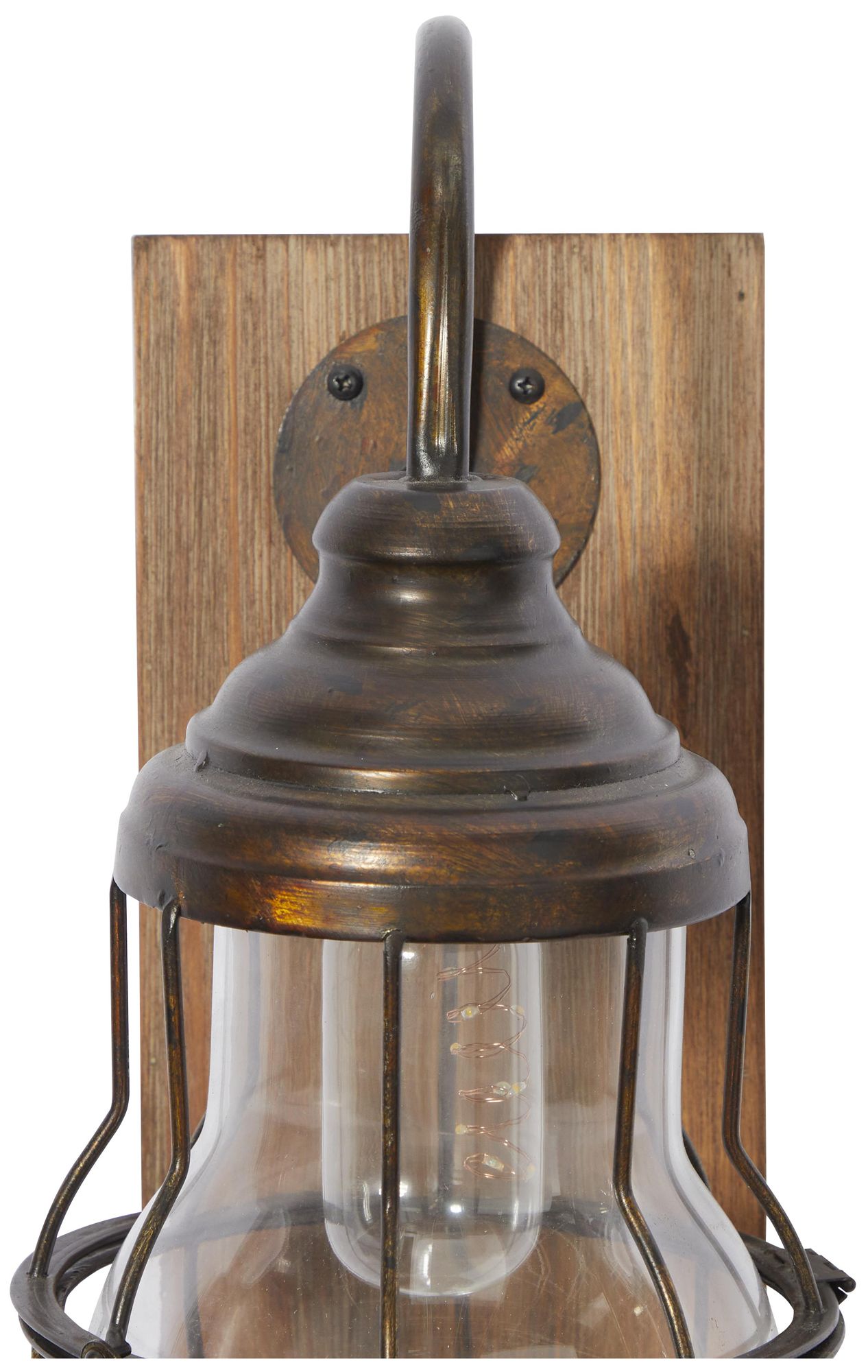 Image 3 Brown Metal Scroll Battery Operated Accent Lamp, 5" x 11" x 17&qu more views
