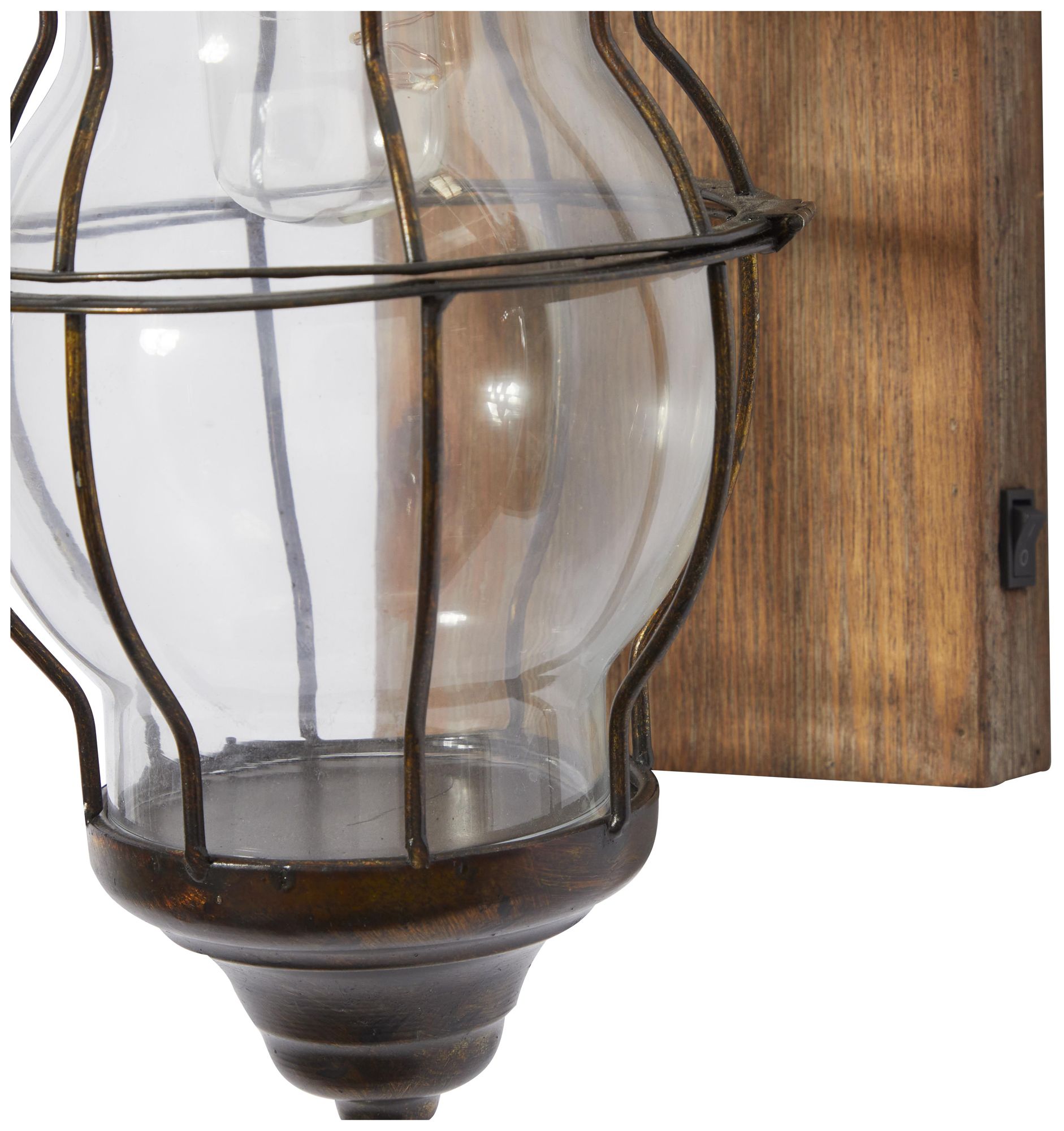 Image 4 Brown Metal Scroll Battery Operated Accent Lamp, 5" x 11" x 17&qu more views