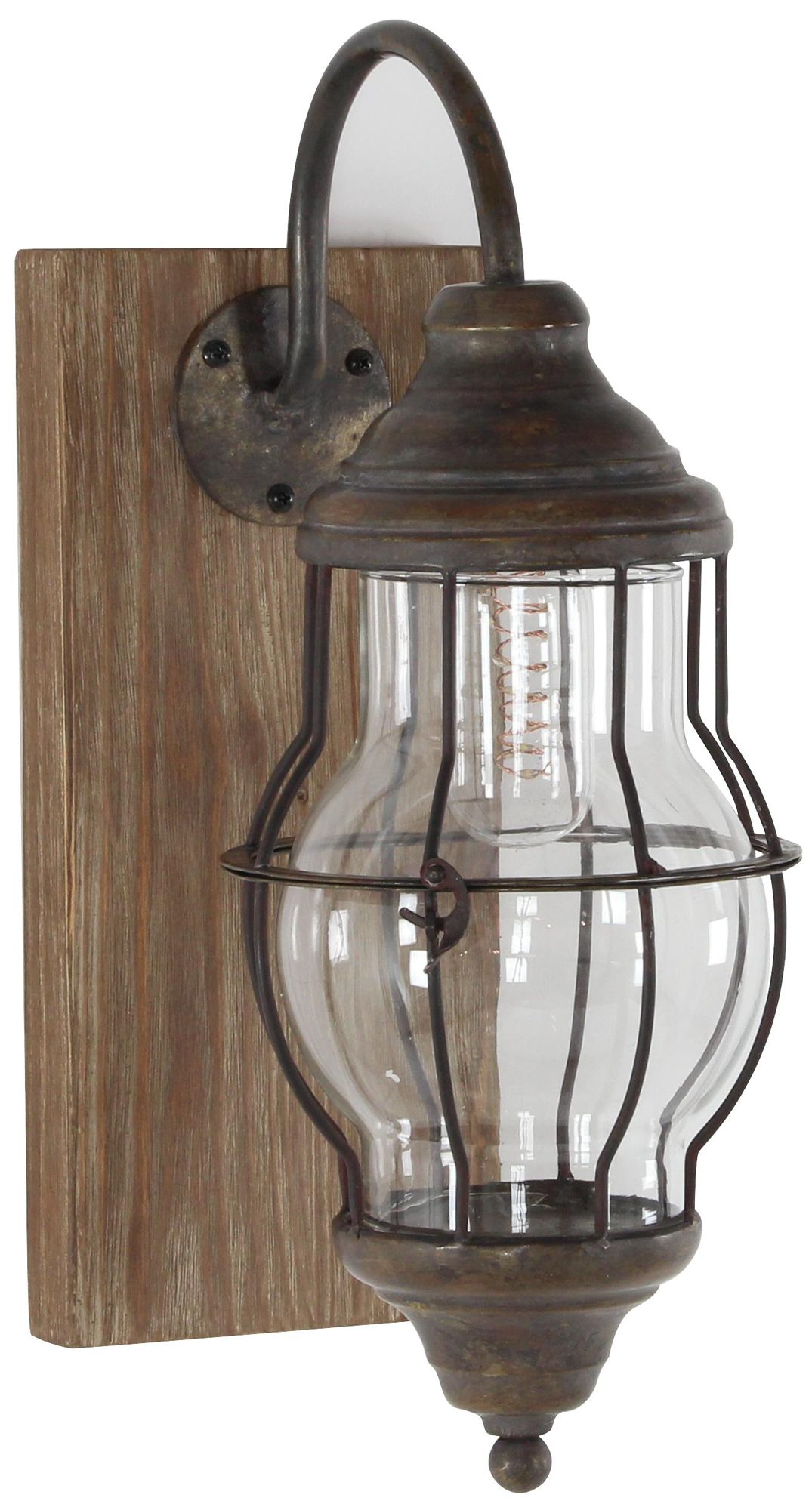 Image 5 Brown Metal Scroll Battery Operated Accent Lamp, 5" x 11" x 17&qu more views