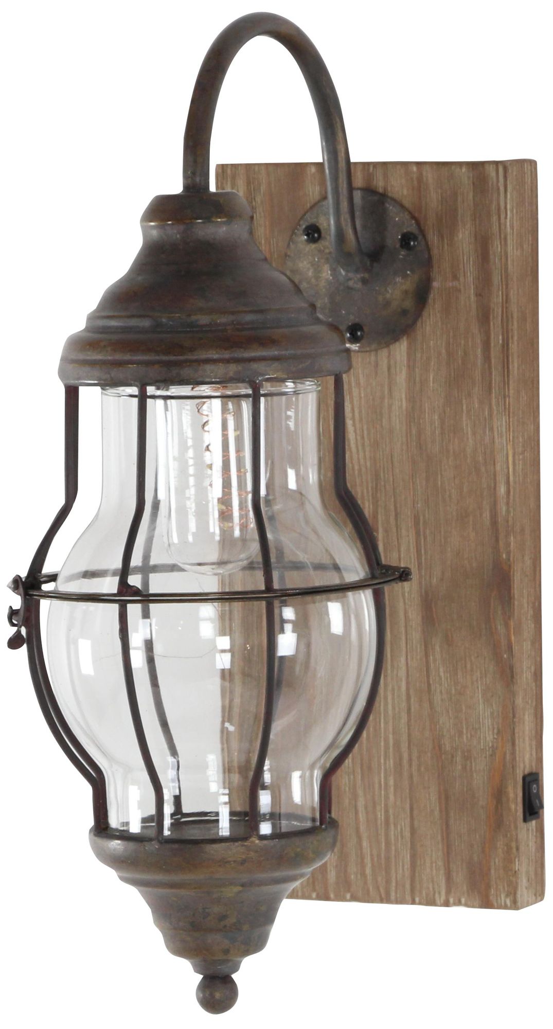 Image 6 Brown Metal Scroll Battery Operated Accent Lamp, 5" x 11" x 17&qu more views