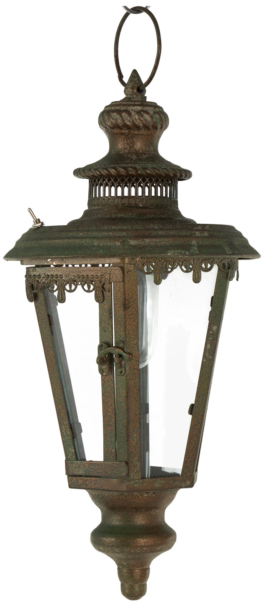Image 2 Brown Metal Traditional Candle Lantern, 8" x 8" x 16"