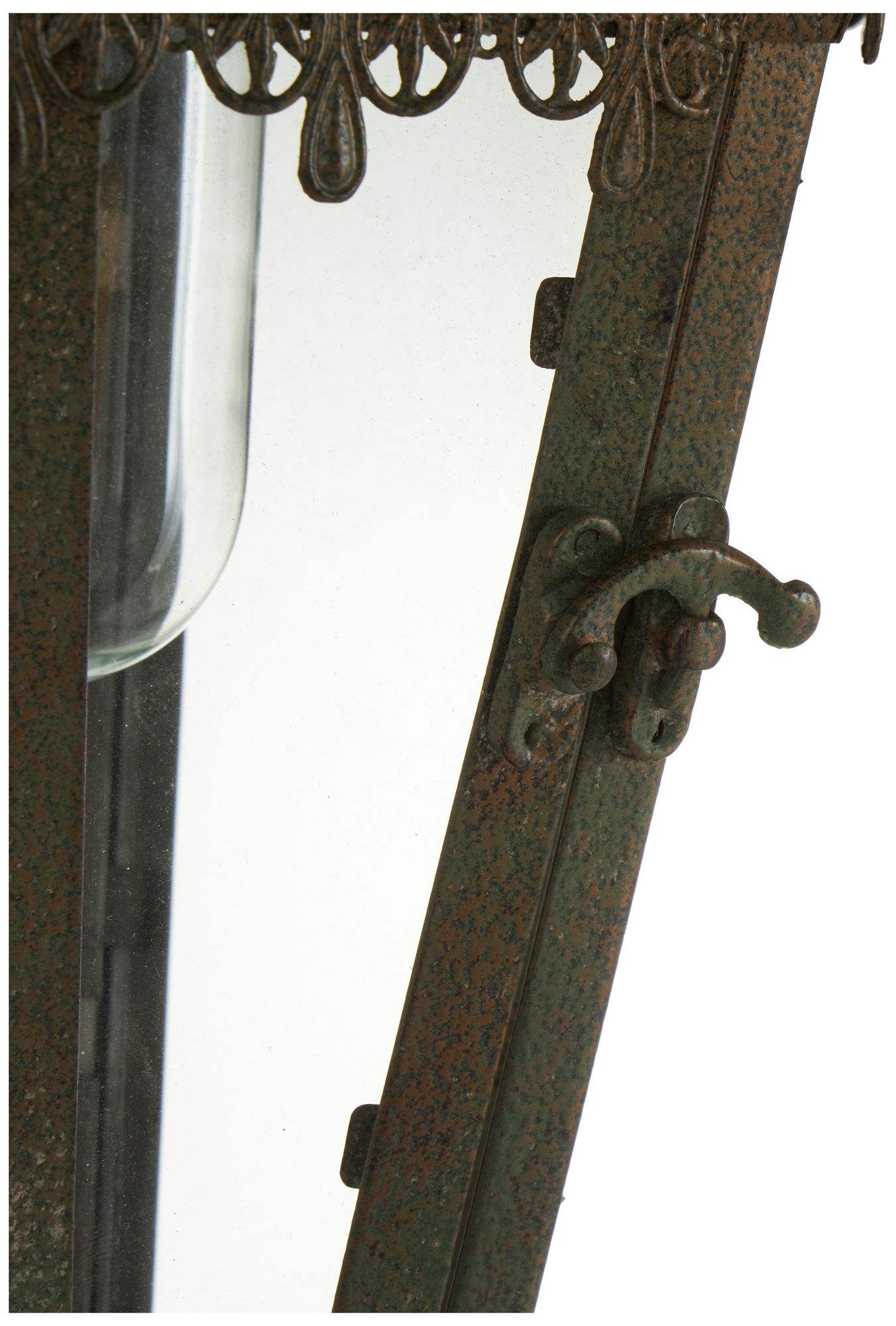 Image 4 Brown Metal Traditional Candle Lantern, 8" x 8" x 16" more views