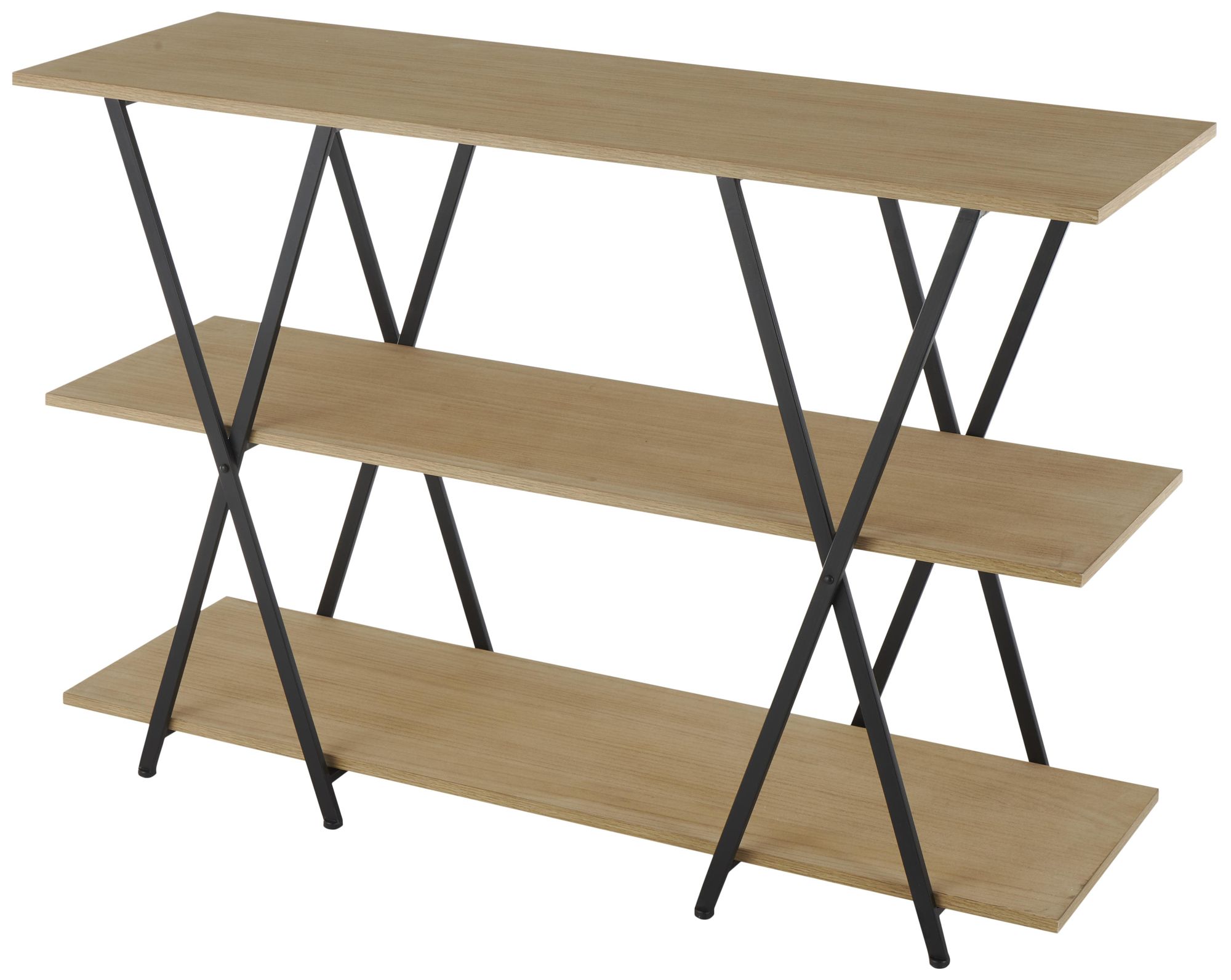 Image 2 Brown Metal Traditional Shelving Unit, 47" x 16" x 32"