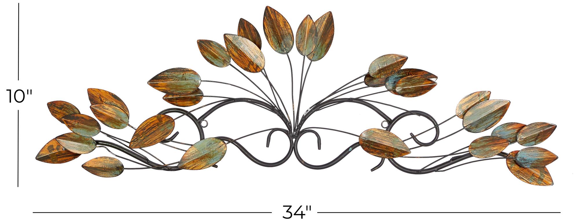 Image 7 Brown Metal Traditional Wall Decor, 34" x 1" x 10" more views