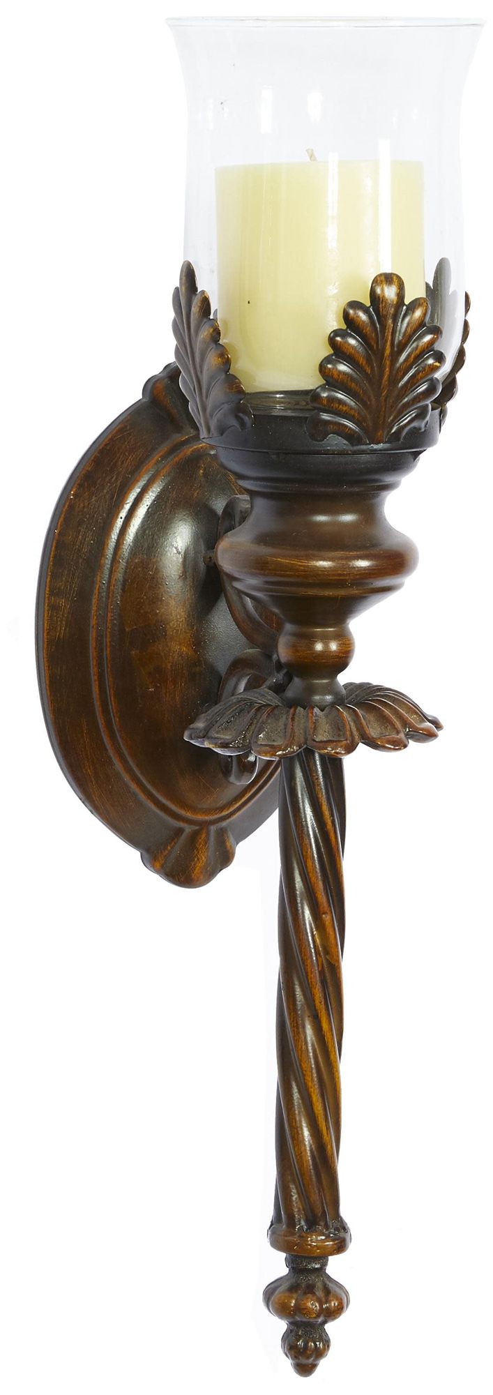 Image 2 Brown Metal Traditional Wall Sconce, 5" x 7" x 18"