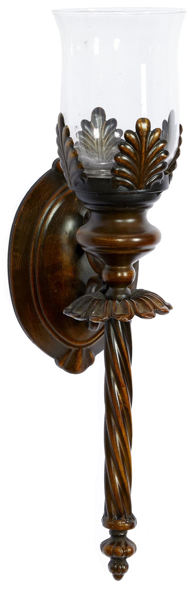 Image 6 Brown Metal Traditional Wall Sconce, 5" x 7" x 18" more views