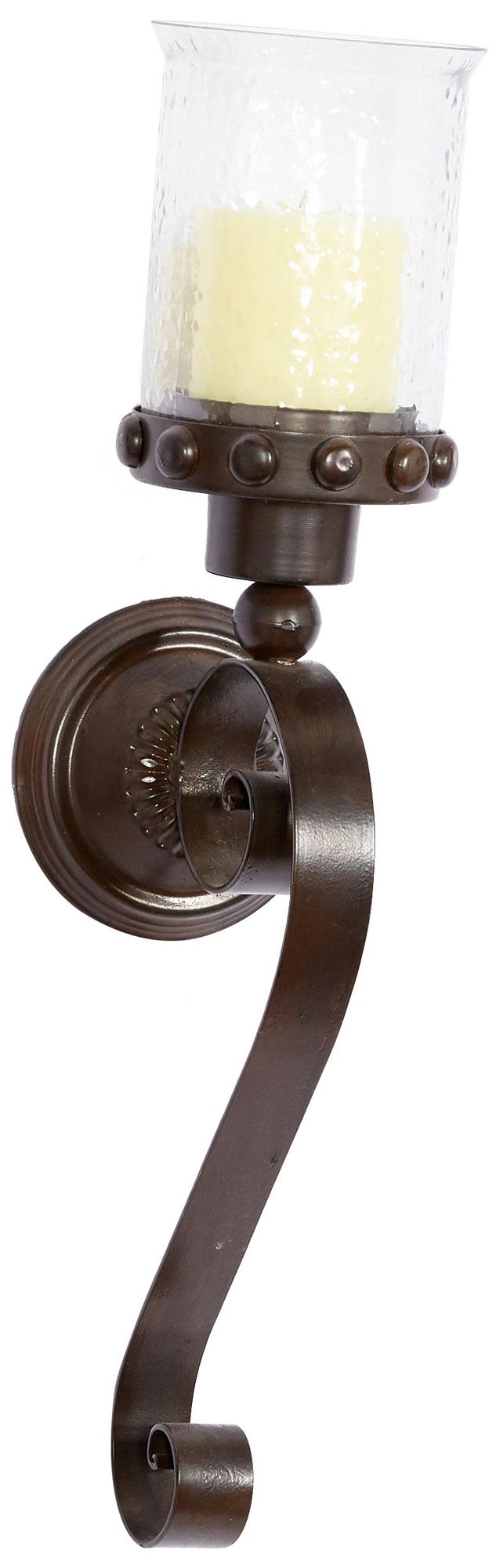 Image 2 Brown Metal Traditional Wall Sconce, 6" x 5" x 20"