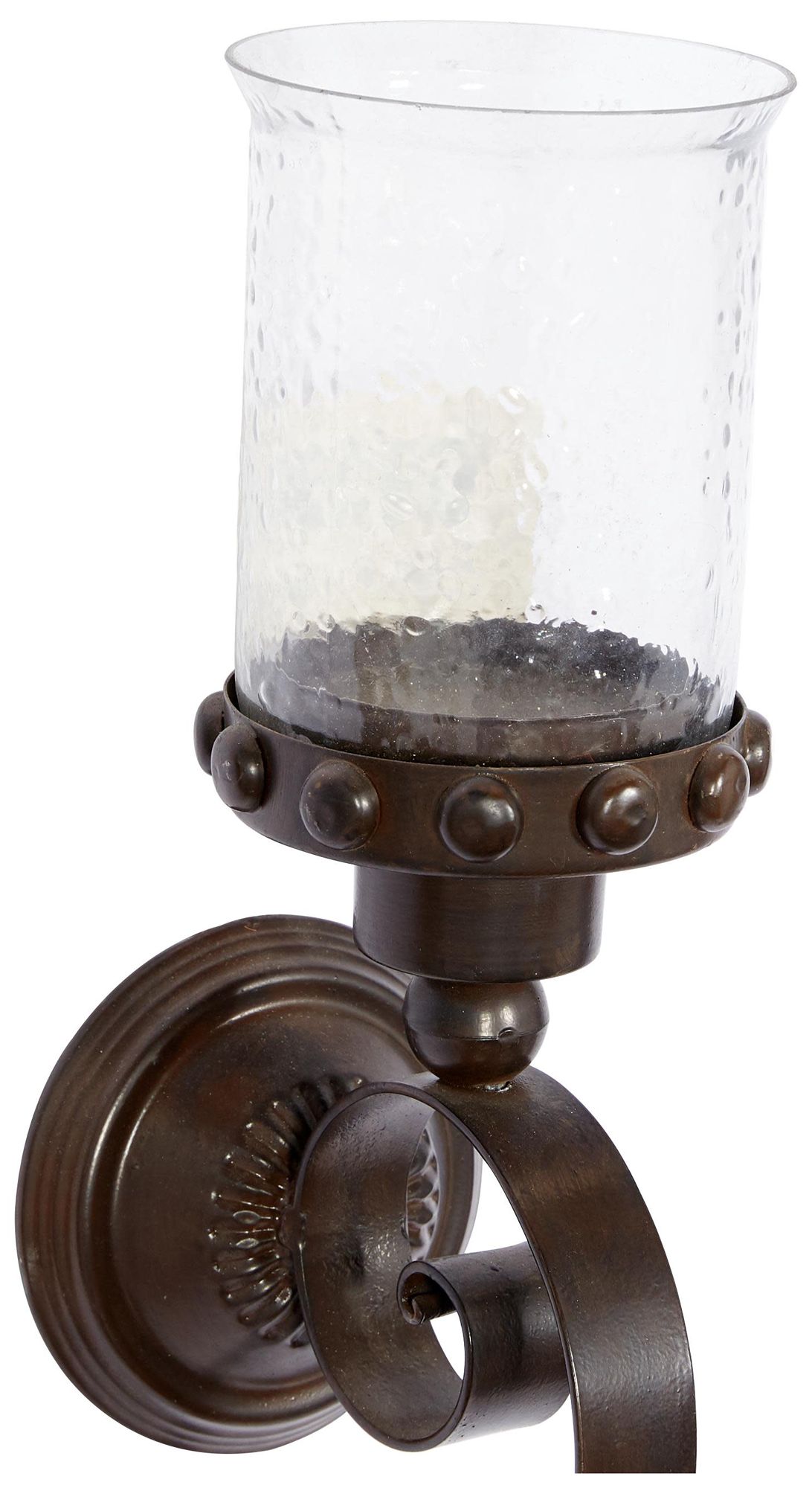 Image 4 Brown Metal Traditional Wall Sconce, 6" x 5" x 20" more views