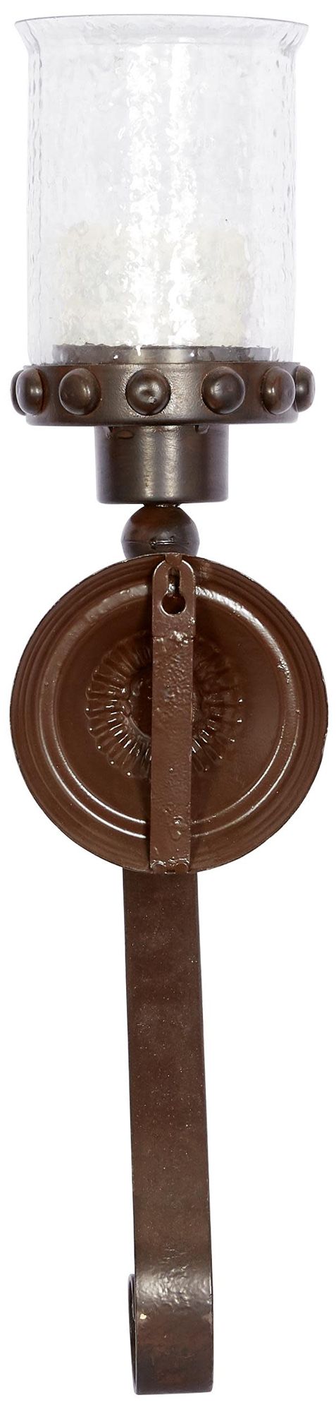 Image 5 Brown Metal Traditional Wall Sconce, 6" x 5" x 20" more views